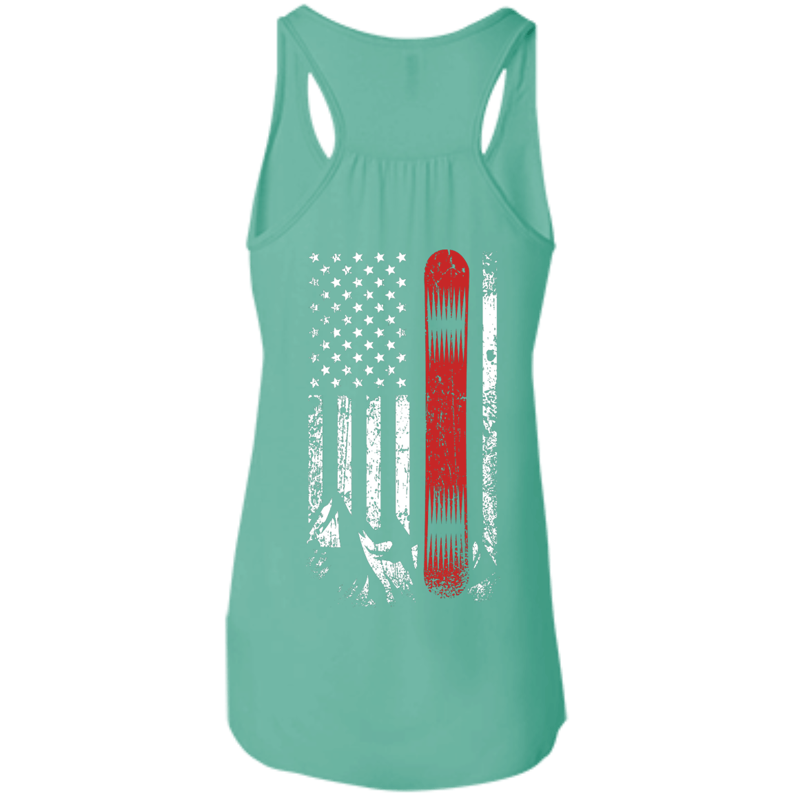 USA Snowboard Flag Tank Tops - Powderaddicts