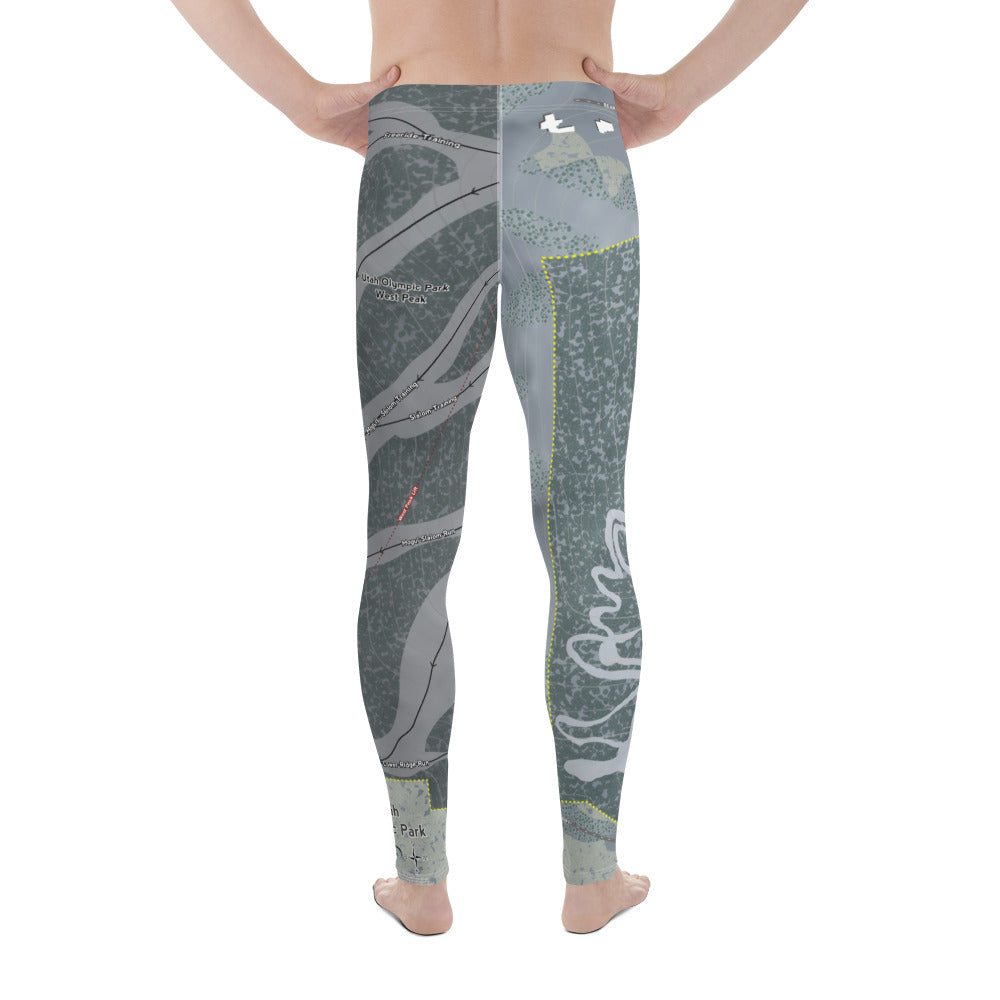 Utah Olympic Park, Utah Ski Trail Map Men's Base Layer Bottom - Powderaddicts