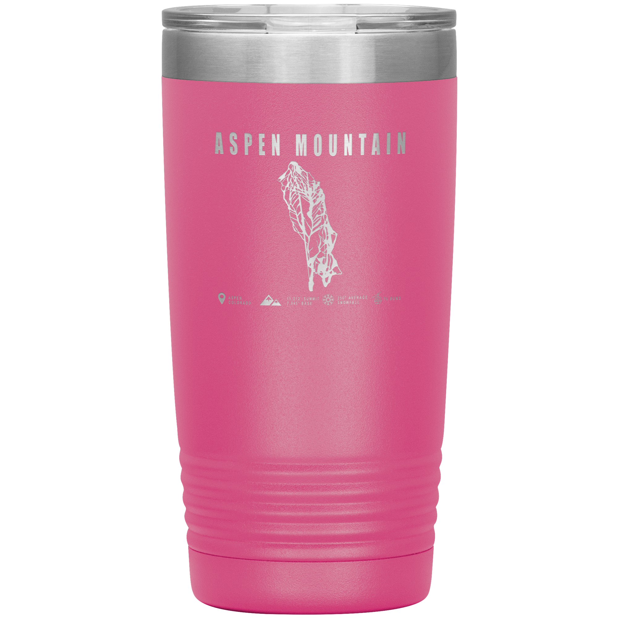 Aspen Mountain Colorado Ski Trail Map 20oz Tumbler - Powderaddicts