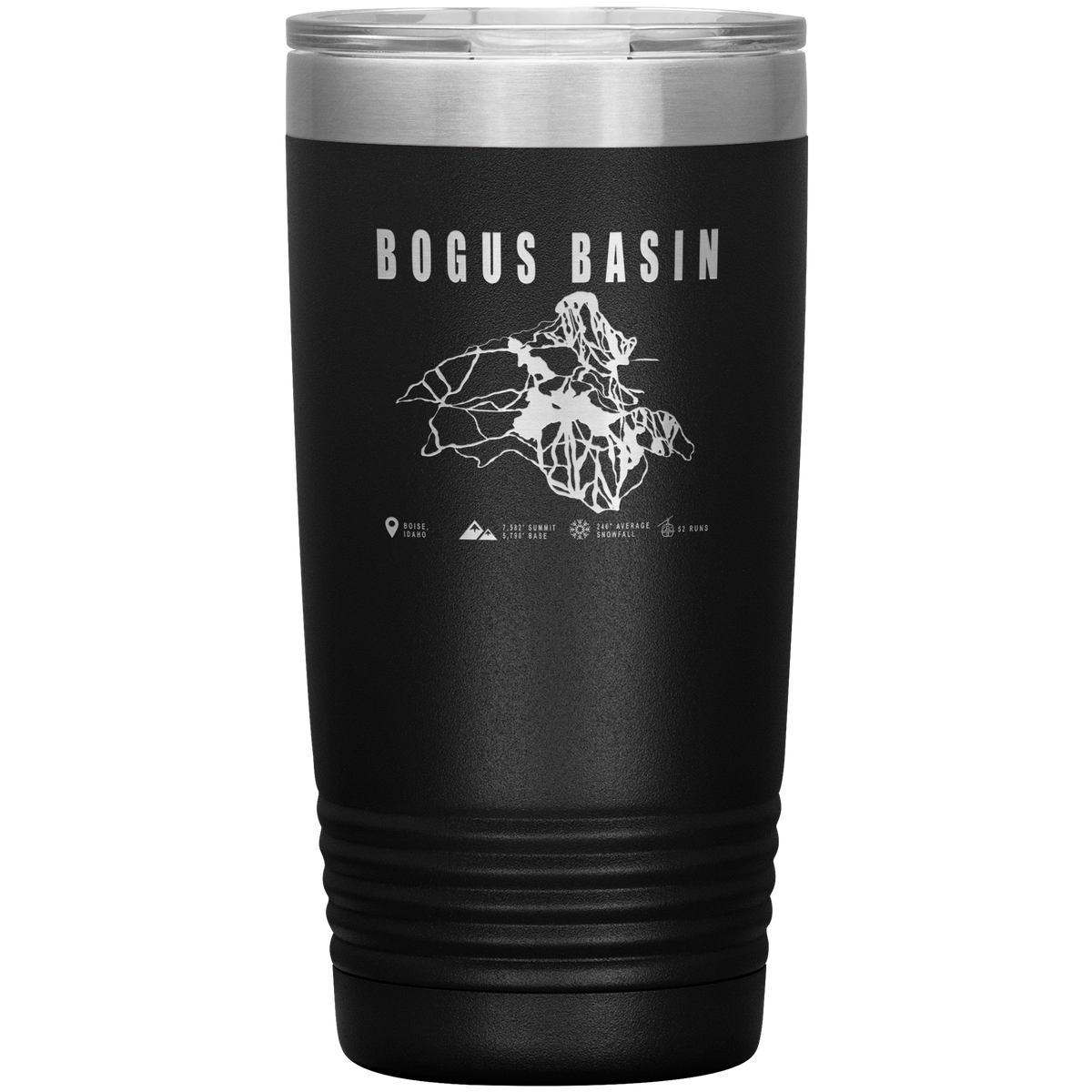 Bogus Basin Idaho Ski Trail Map 20oz Tumbler - Powderaddicts