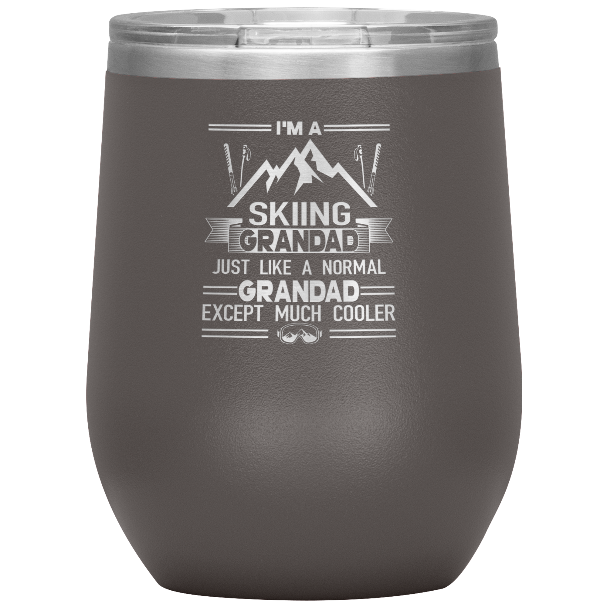 I'm A Skiing Grandad Wine 12oz Tumbler - Powderaddicts