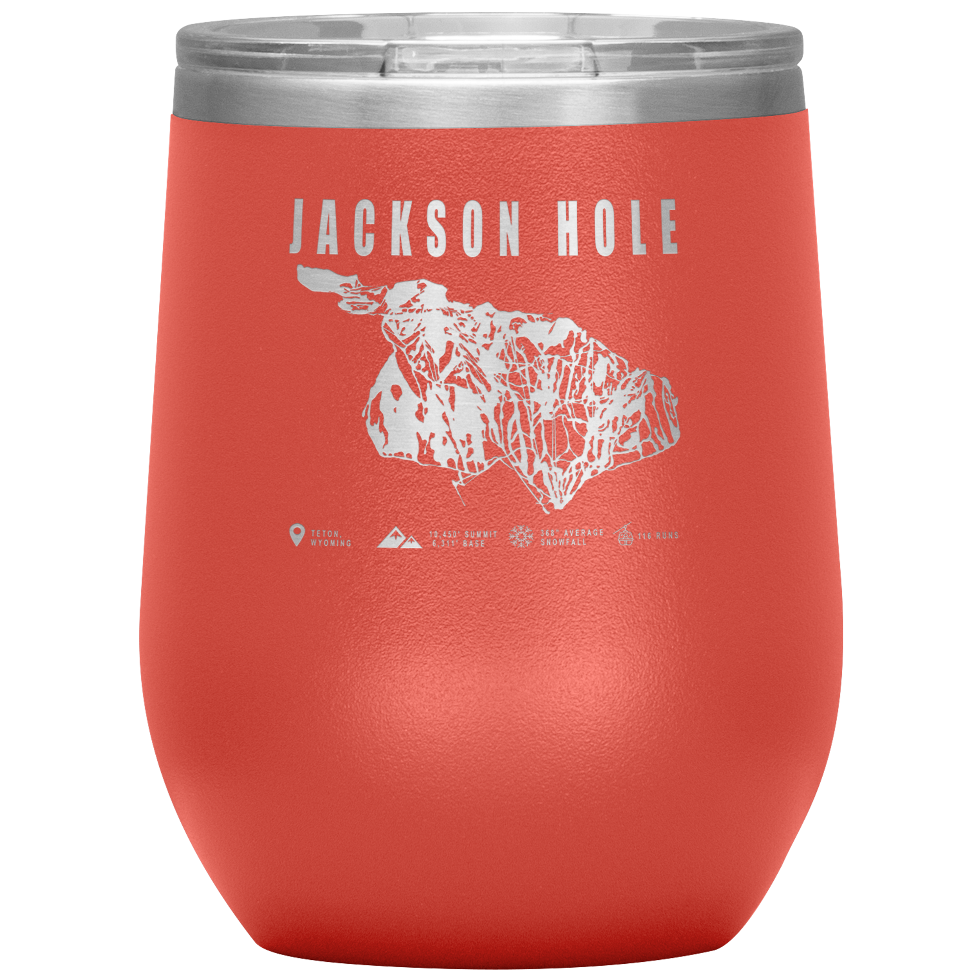 Jackson Hole Wyoming Ski Trail Map Wine 12oz Tumbler - Powderaddicts