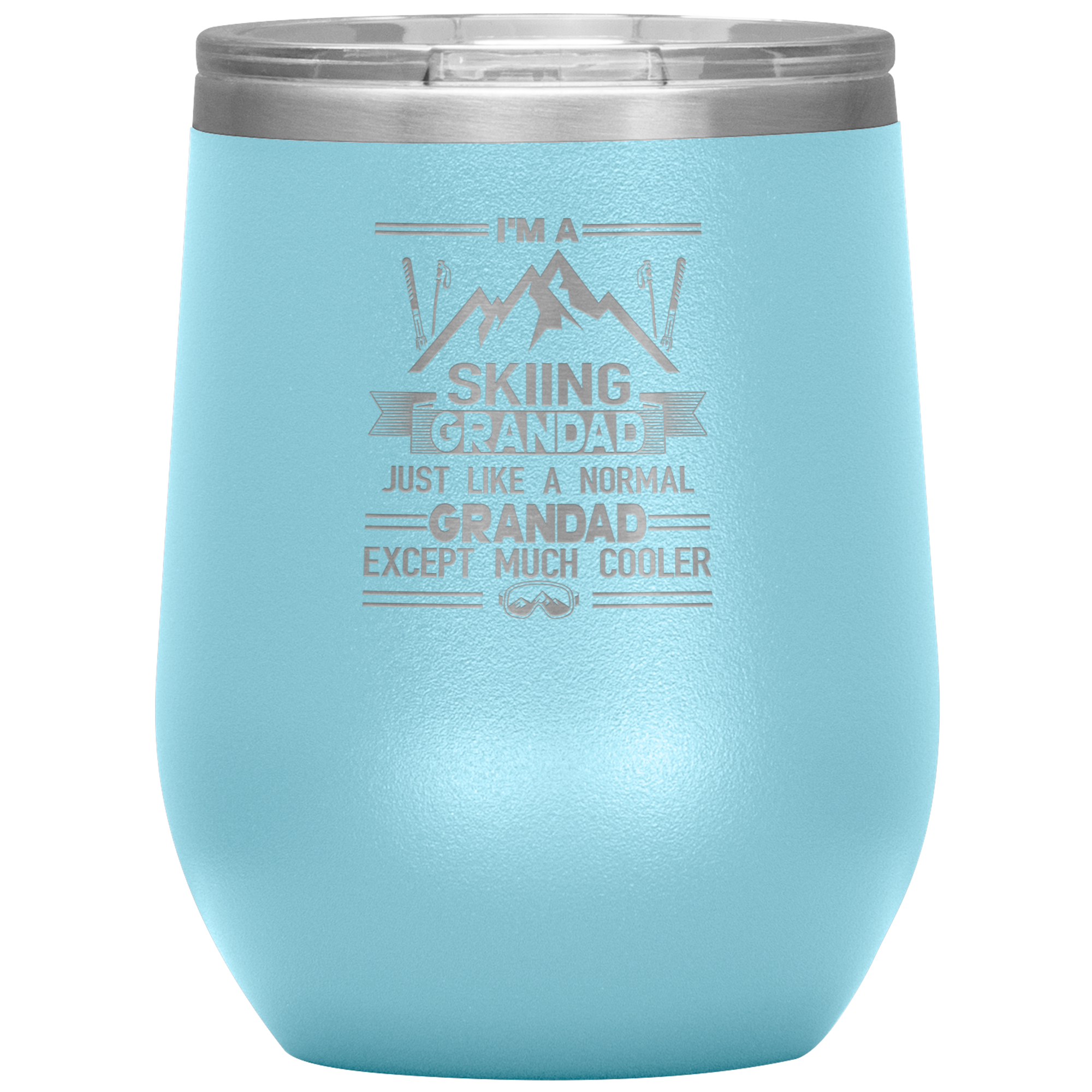 I'm A Skiing Grandad Wine 12oz Tumbler - Powderaddicts