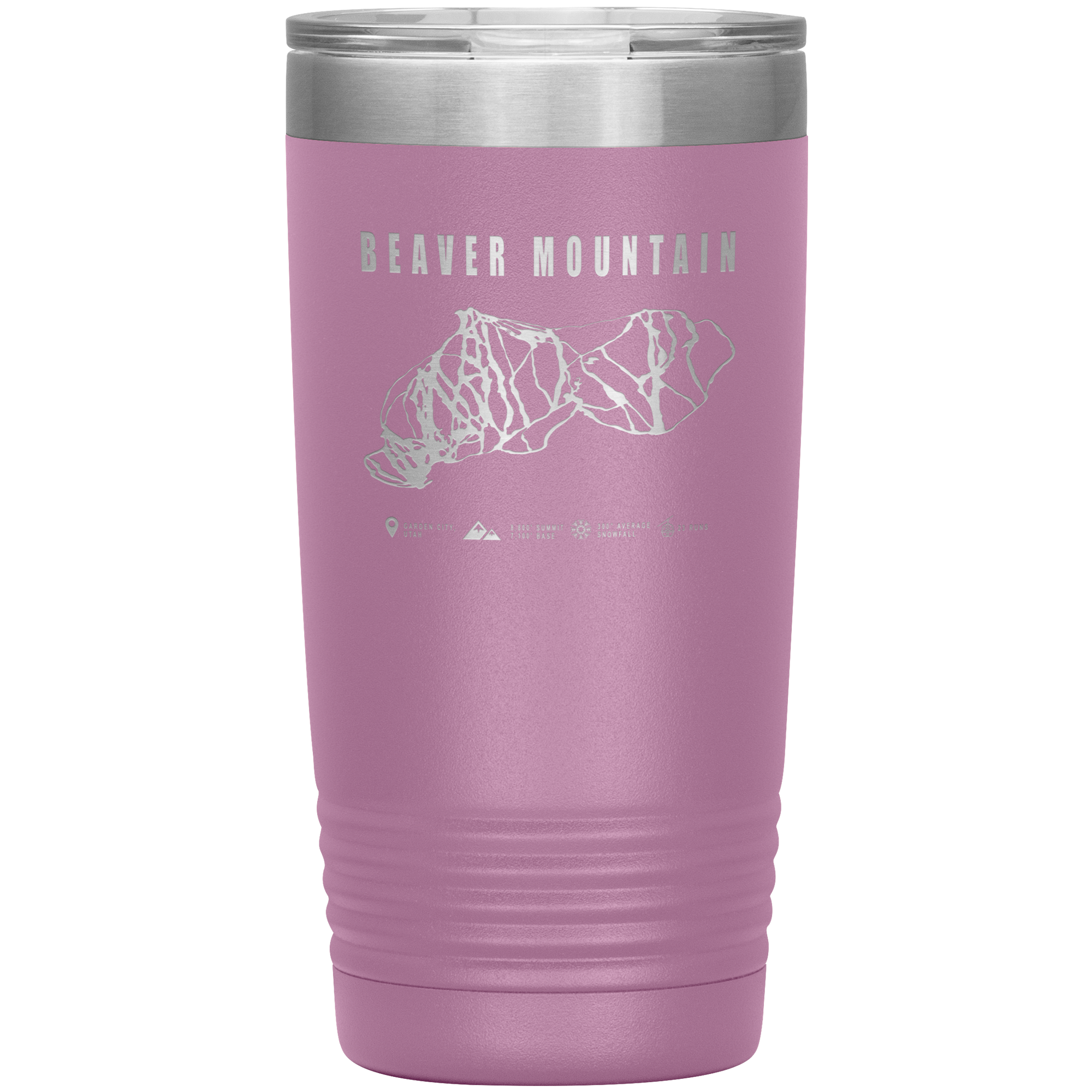 Beaver Mountain,Utah Ski Trail Map 20oz Tumbler - Powderaddicts