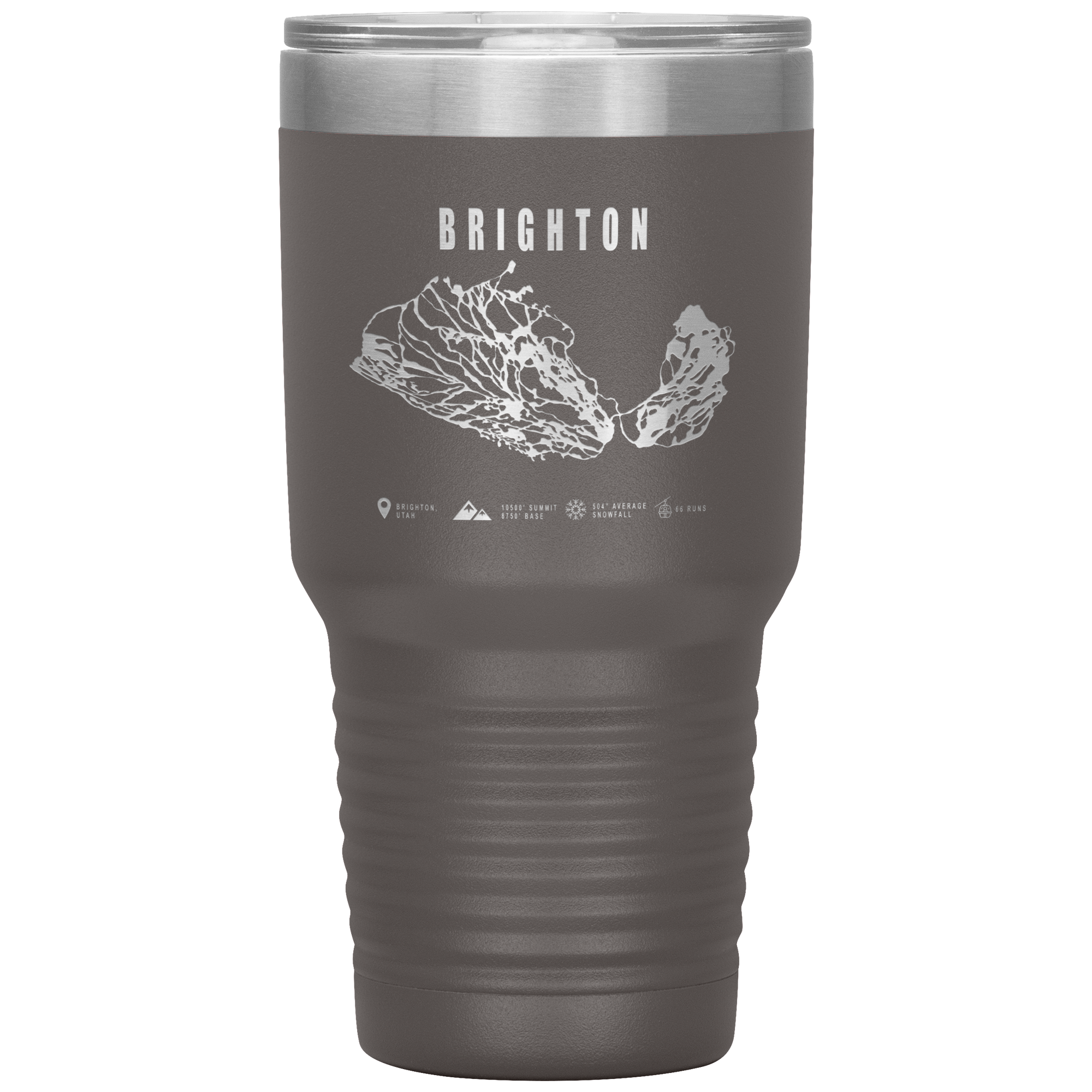 Brighton,Utah Ski Trail Map 30oz Tumbler - Powderaddicts