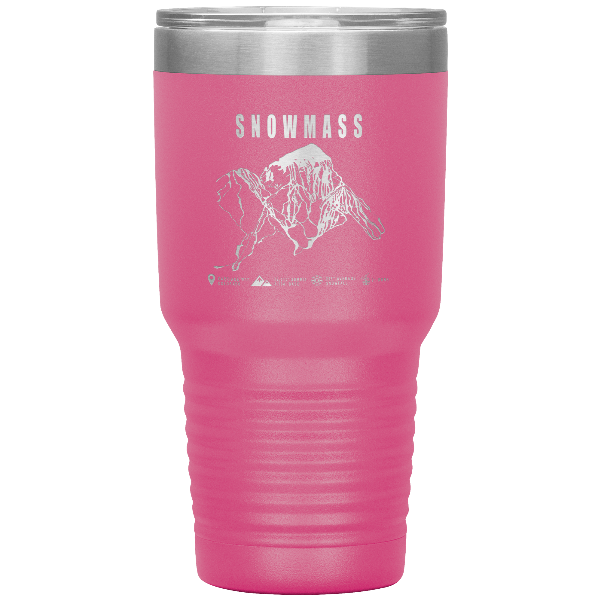 Snowmass Colorado Ski Trail Map 30oz Tumbler - Powderaddicts