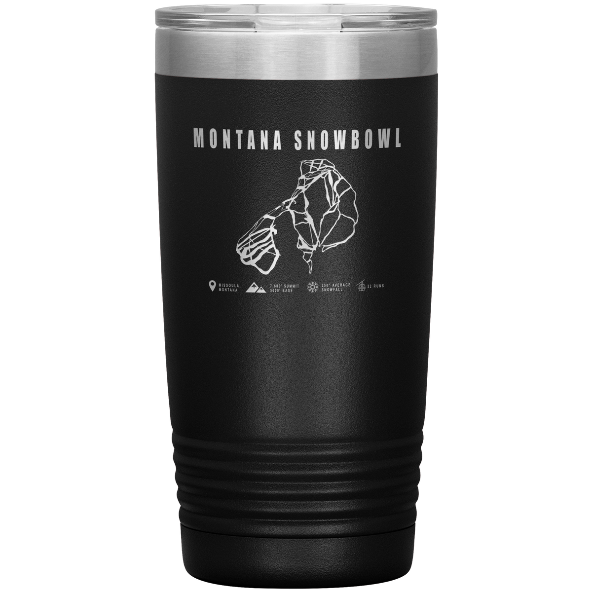 Montana Snowbowl, Montana Ski Trail Map 20oz Tumbler - Powderaddicts