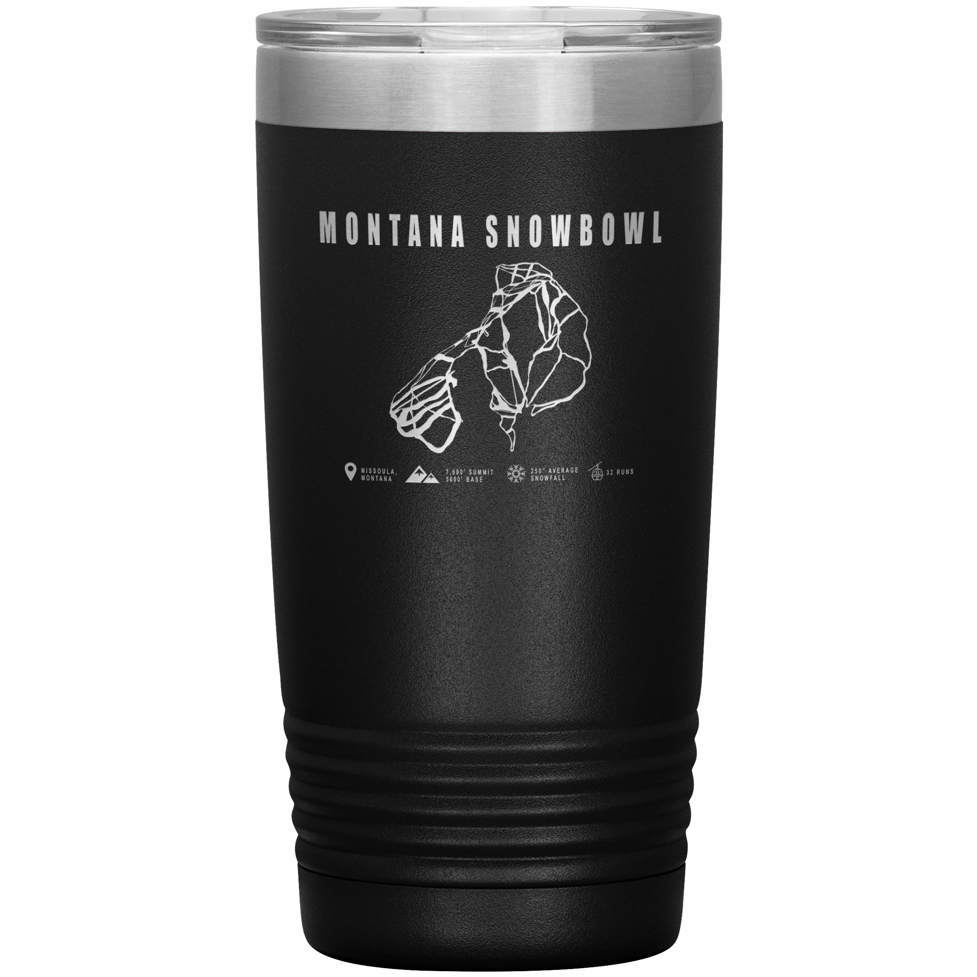 Montana Snowbowl, Montana Ski Trail Map 20oz Tumbler - Powderaddicts