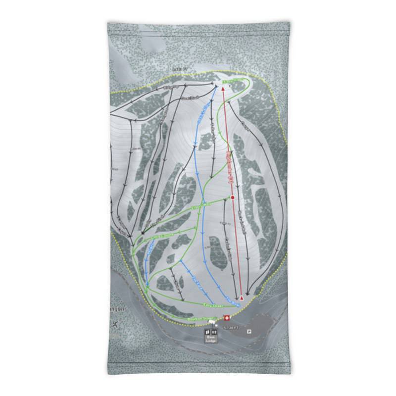 Warner Canyon, Oregon Ski Trail Map Printed Neck Gaiter - Powderaddicts