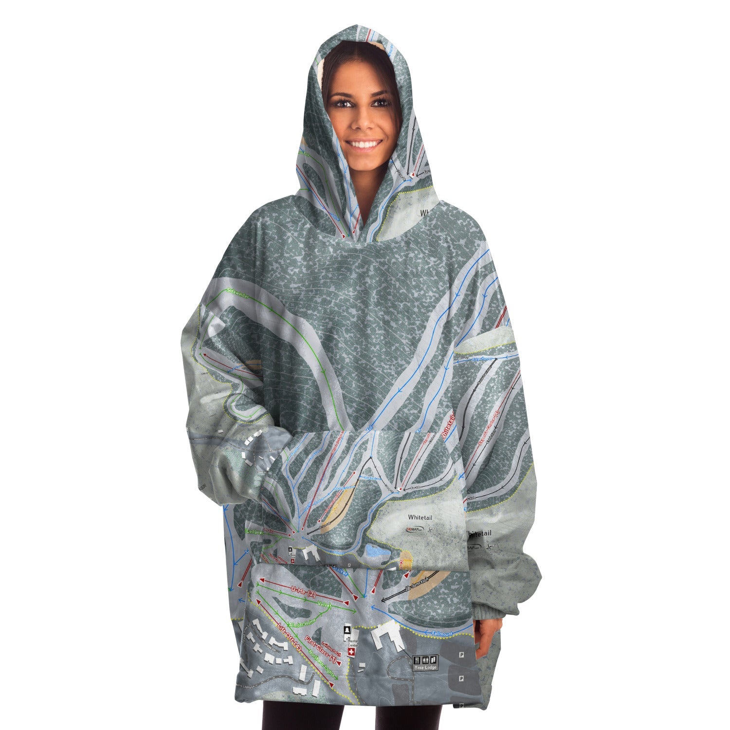 Whitetail, Pennsylvania Ski Trail Map Snuggie - Powderaddicts