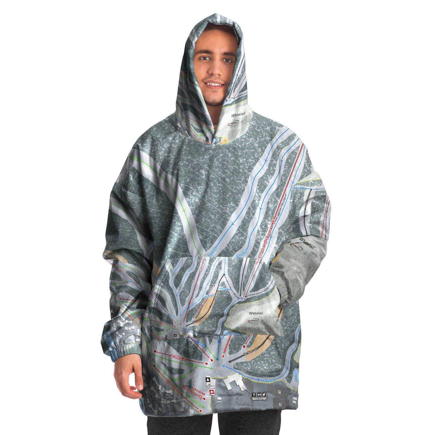 Whitetail, Pennsylvania Ski Trail Map Snuggie - Powderaddicts