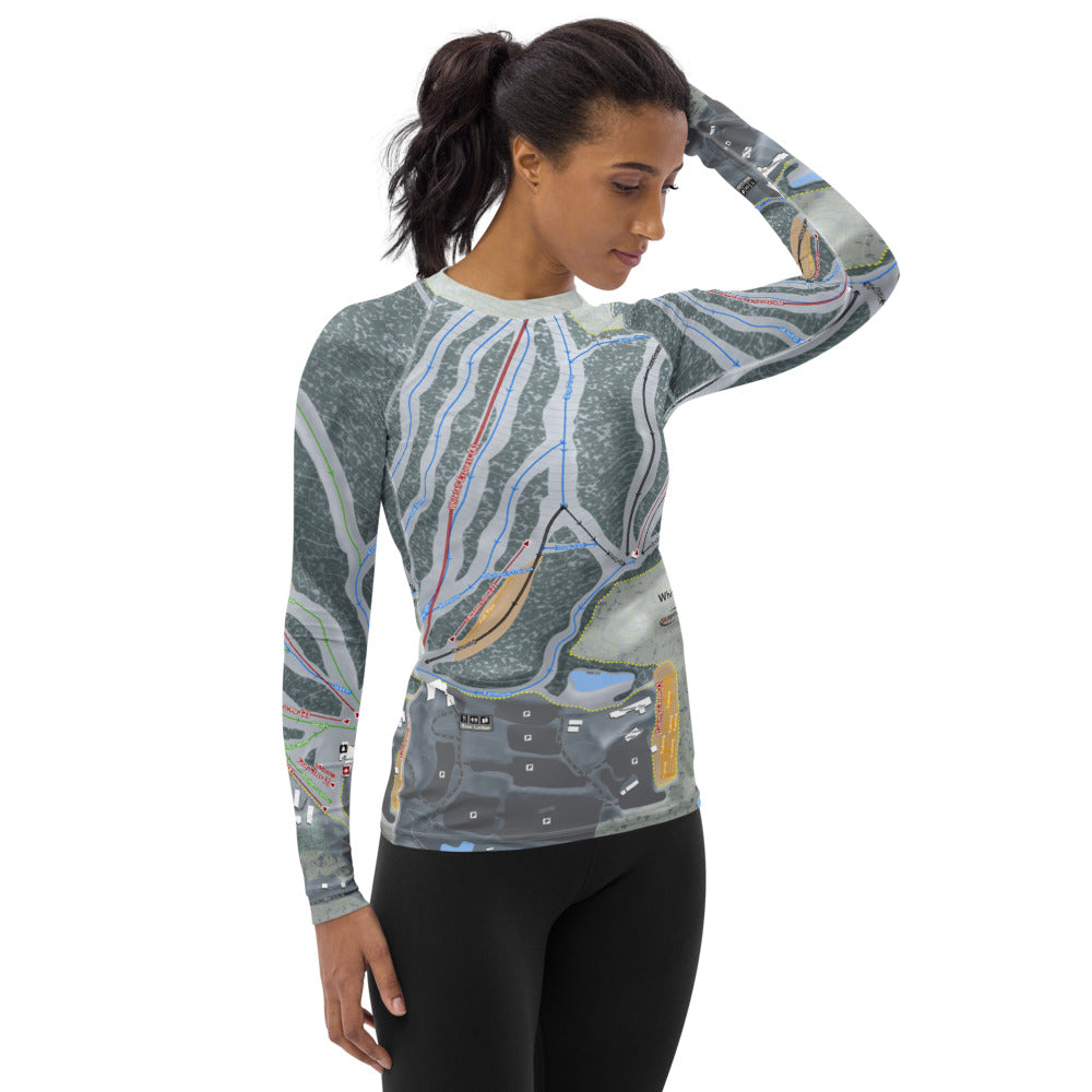 Whitetail, Pennsylvania Ski Trail Map Women's Base Layer Top - Powderaddicts