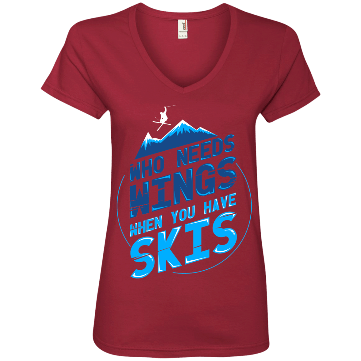 Who Needs Wings When You Have Skis Ladies Tees - Powderaddicts