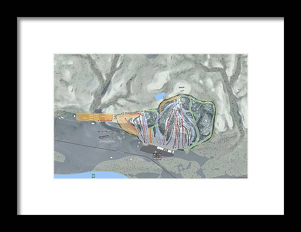 Wild Mountain Ski Trail Map - Framed Print - Powderaddicts