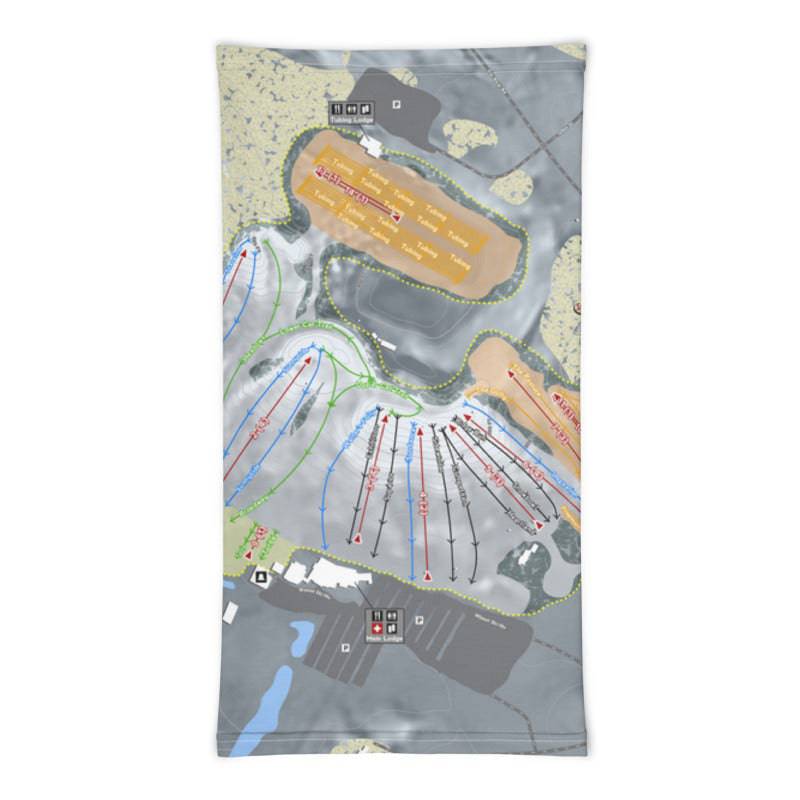 Wilmot, Wisconsin Ski Trail Map Printed Neck Gaiter - Powderaddicts