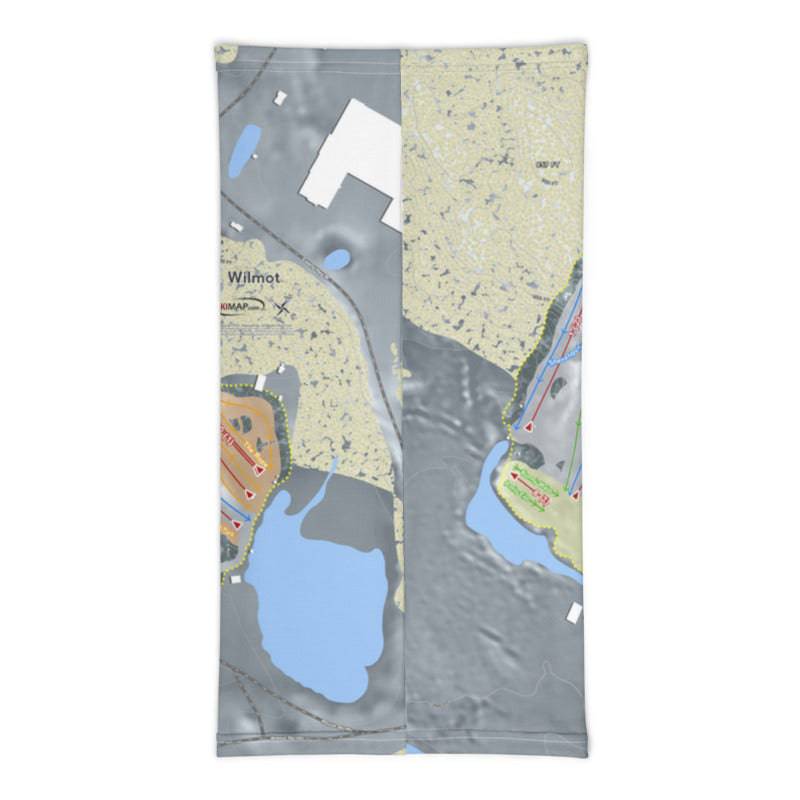 Wilmot, Wisconsin Ski Trail Map Printed Neck Gaiter - Powderaddicts