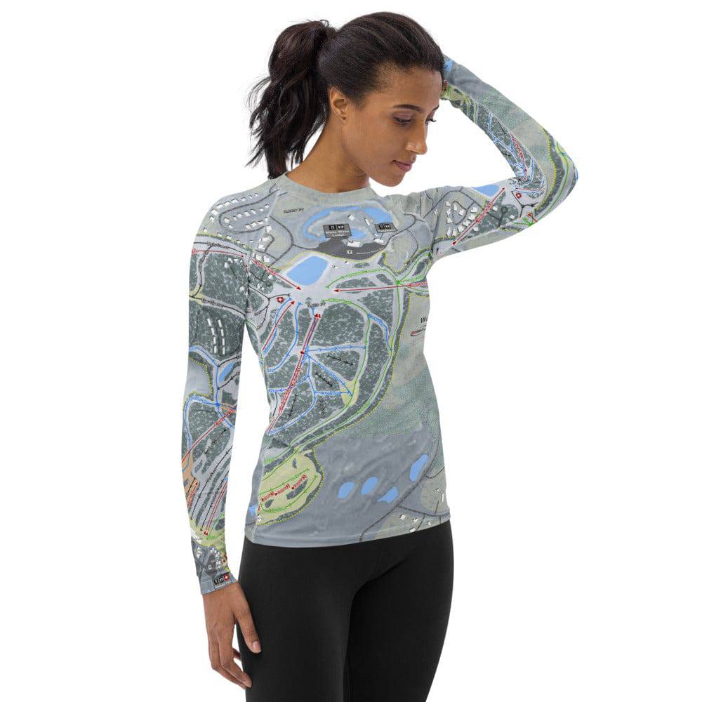 Wisp, Maryland Ski Trail Map Women's Base Layer Top - Powderaddicts