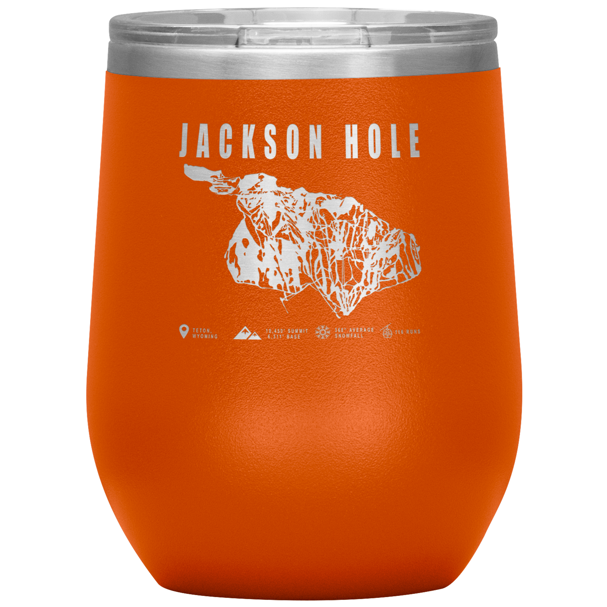 Jackson Hole Wyoming Ski Trail Map Wine 12oz Tumbler - Powderaddicts