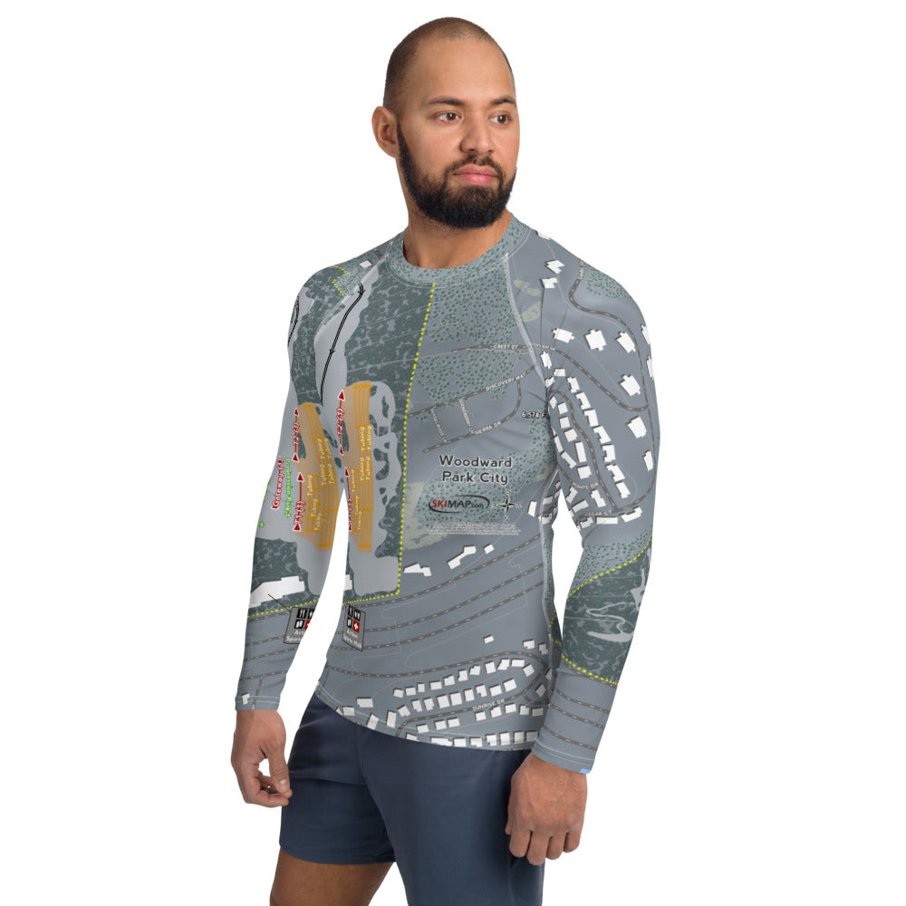 Woodward, Utah Ski Trail Map Men's Base Layer Top - Powderaddicts