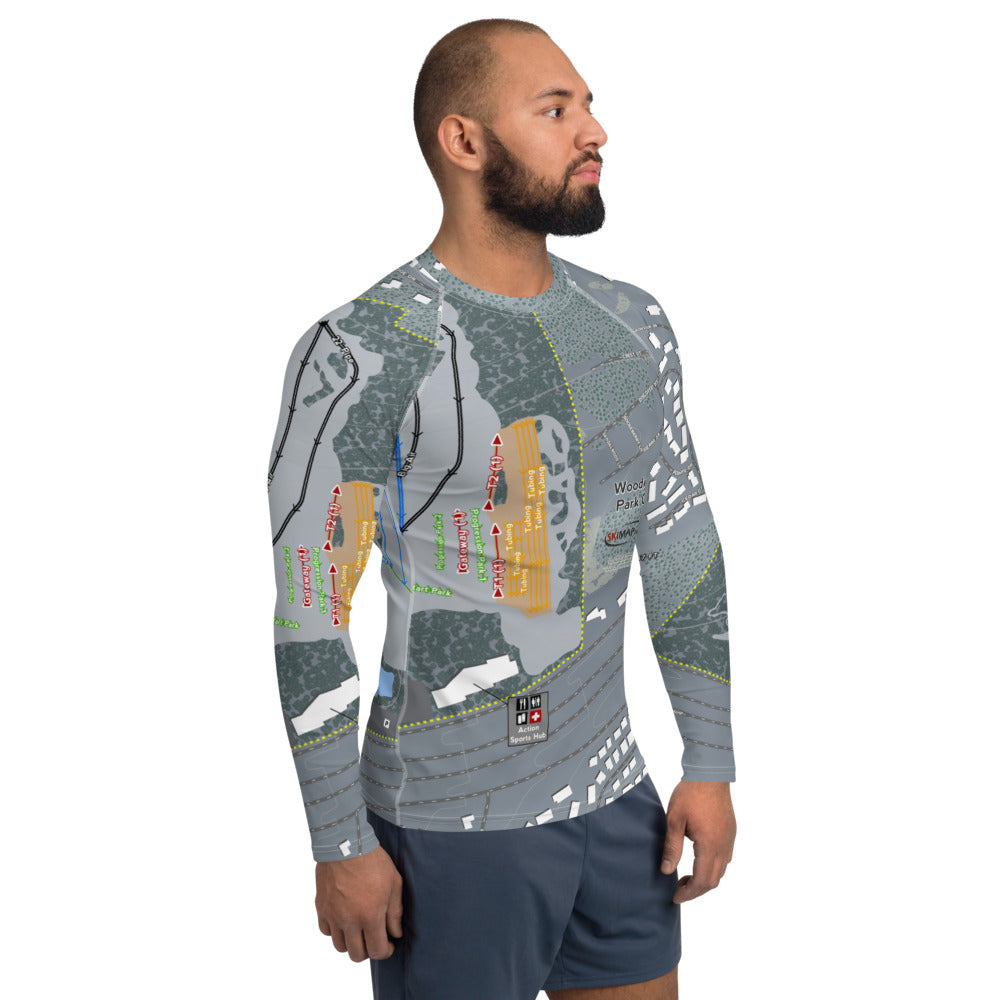 Woodward, Utah Ski Trail Map Men's Base Layer Top - Powderaddicts