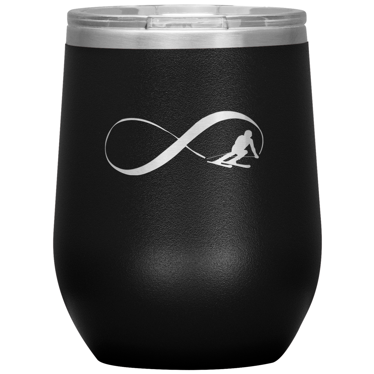 Infinity Skiing Wine 12oz Tumbler - Powderaddicts