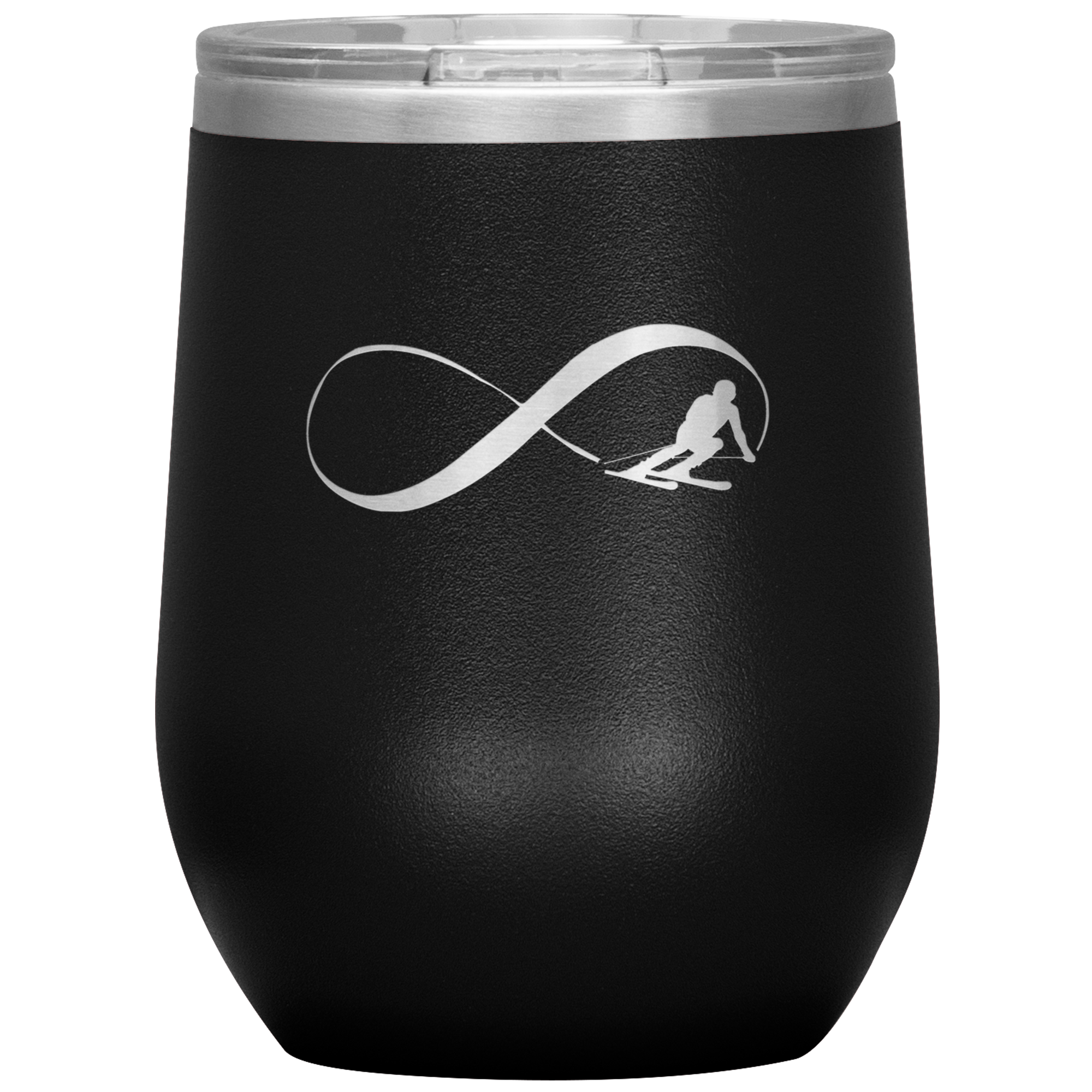 Infinity Skiing Wine 12oz Tumbler - Powderaddicts