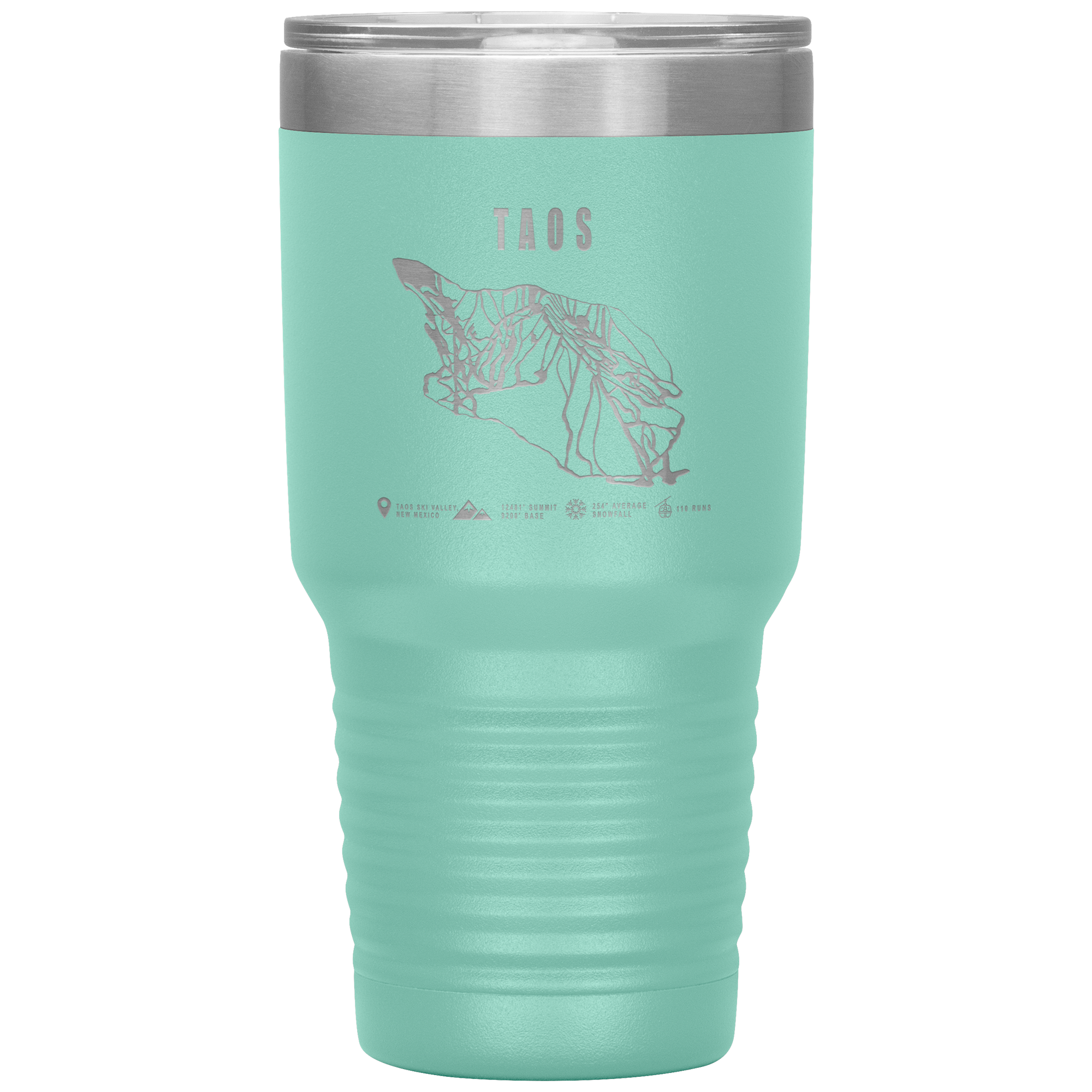 Taos, New Mexico Ski Trail Map 30oz Tumbler - Powderaddicts