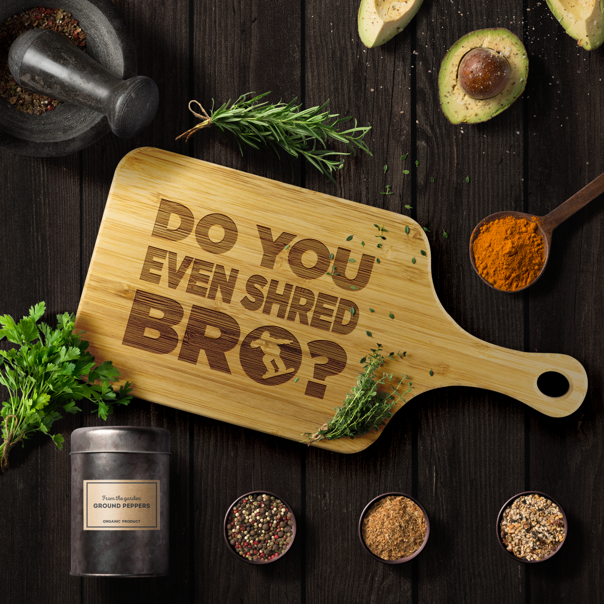 Do You Even Shred Bro Cutting Board With Handle - Powderaddicts