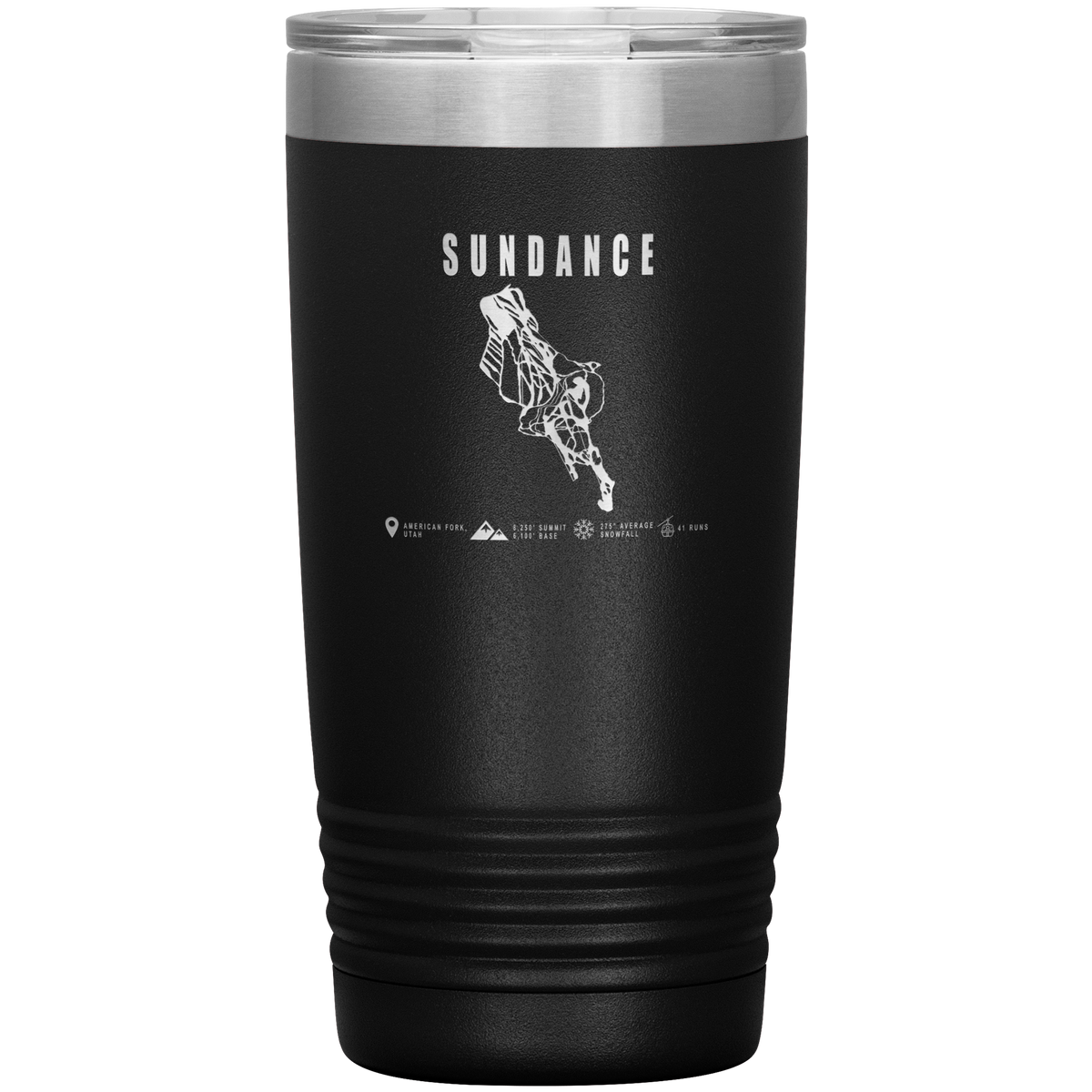 Sundance,Utah Ski Trail Map 20oz Tumbler - Powderaddicts