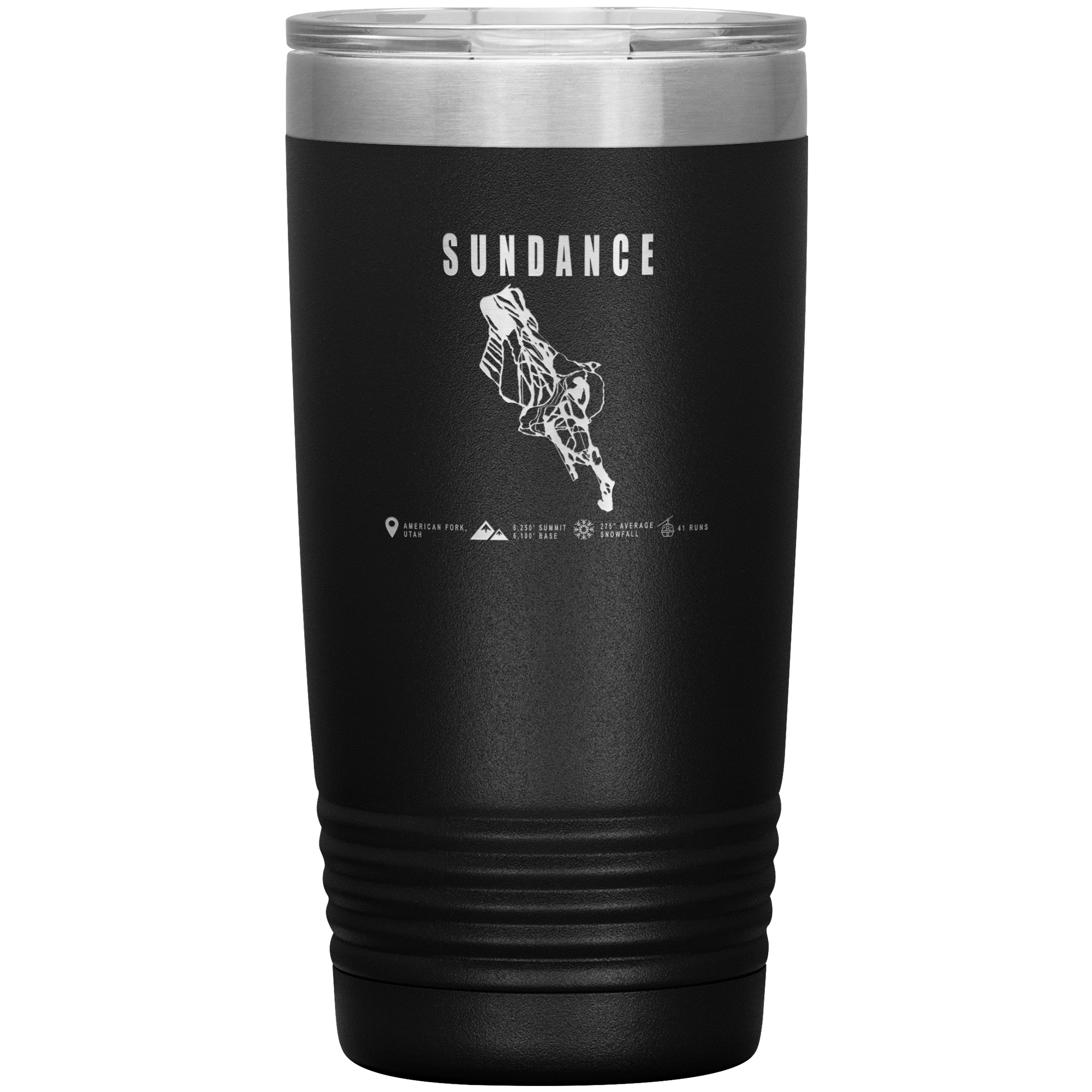 Sundance,Utah Ski Trail Map 20oz Tumbler - Powderaddicts