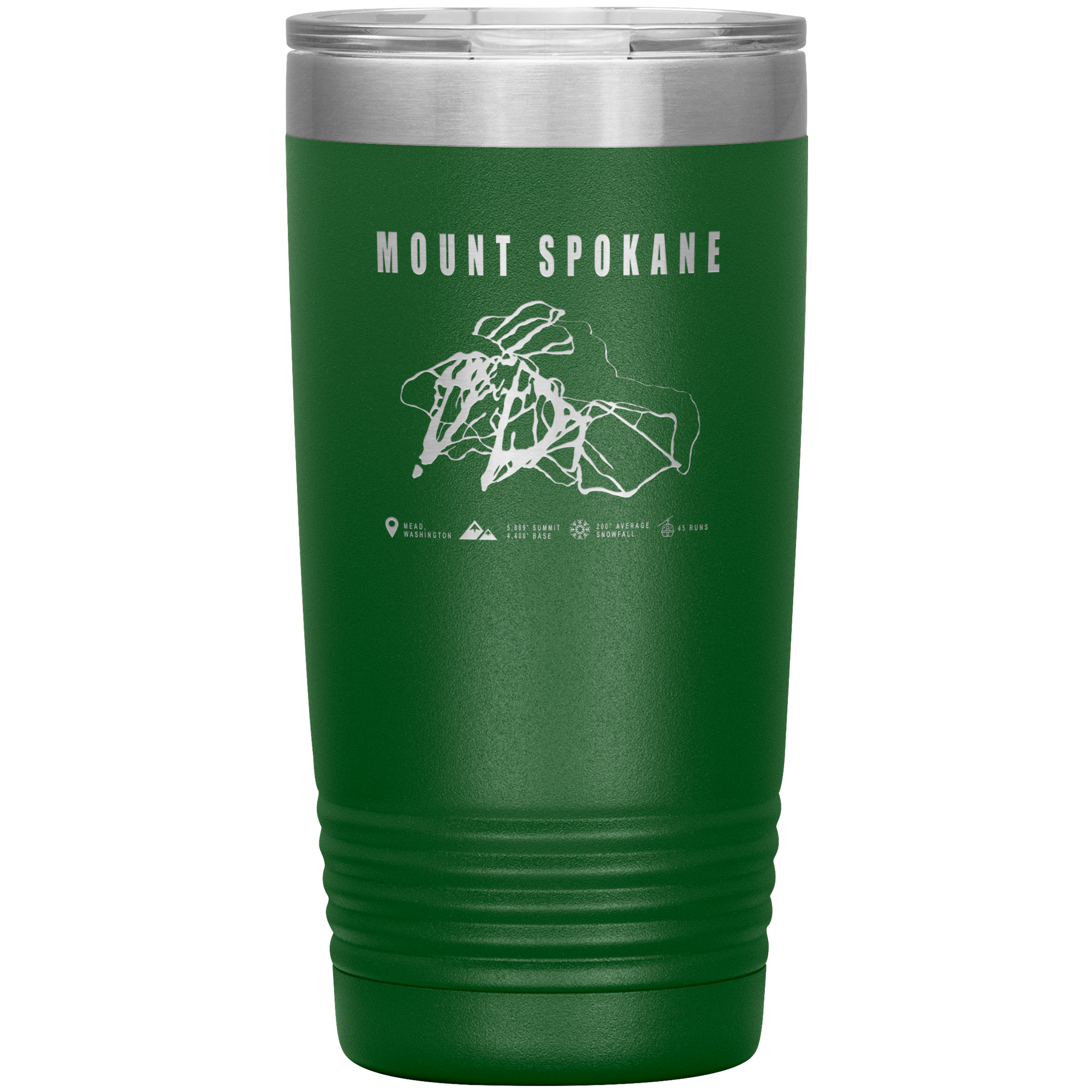 Mount Spokane, Washington Ski Trail Map 20oz Tumbler - Powderaddicts