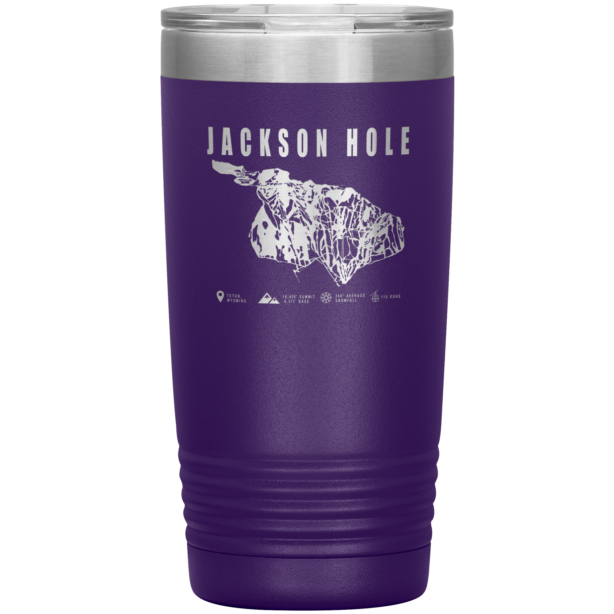 Jackson Hole Wyoming Ski Trail Map 20oz Tumbler - Powderaddicts