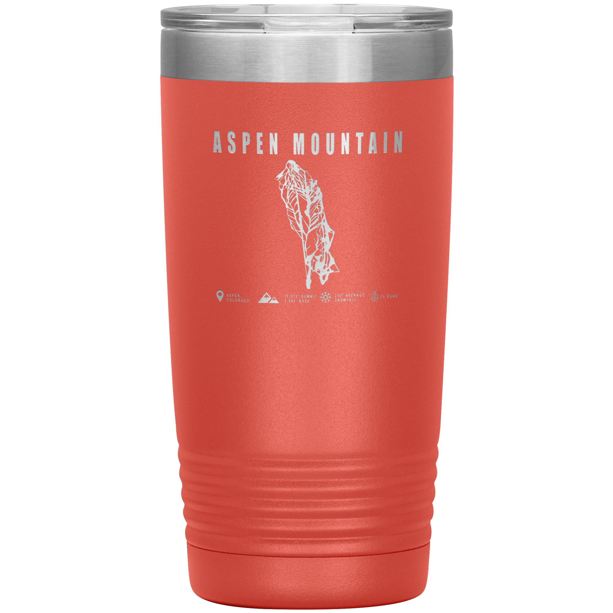 Aspen Mountain Colorado Ski Trail Map 20oz Tumbler - Powderaddicts