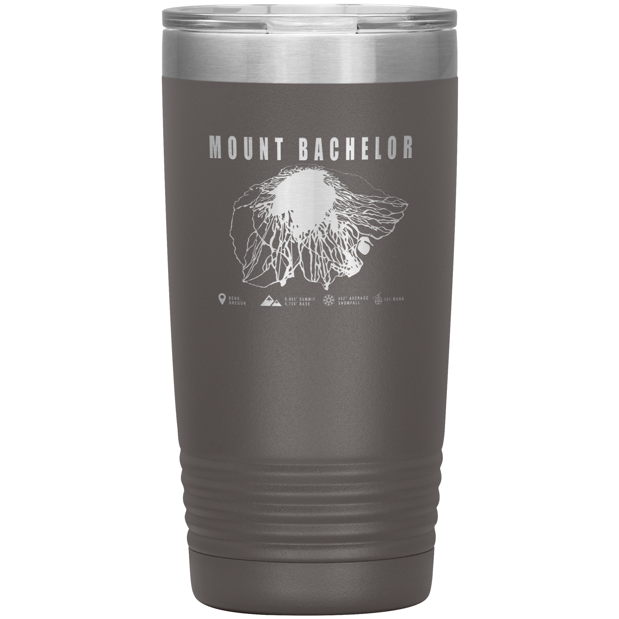 Mount Bachelor, Oregon Ski Trail Map 20oz Tumbler - Powderaddicts