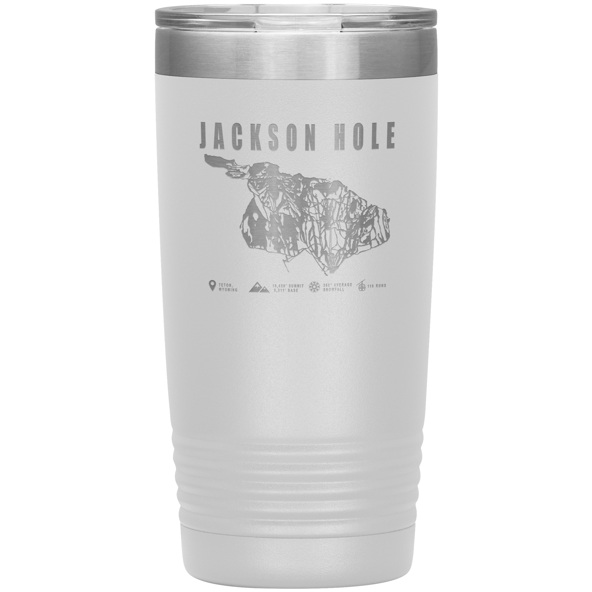 Jackson Hole Wyoming Ski Trail Map 20oz Tumbler - Powderaddicts