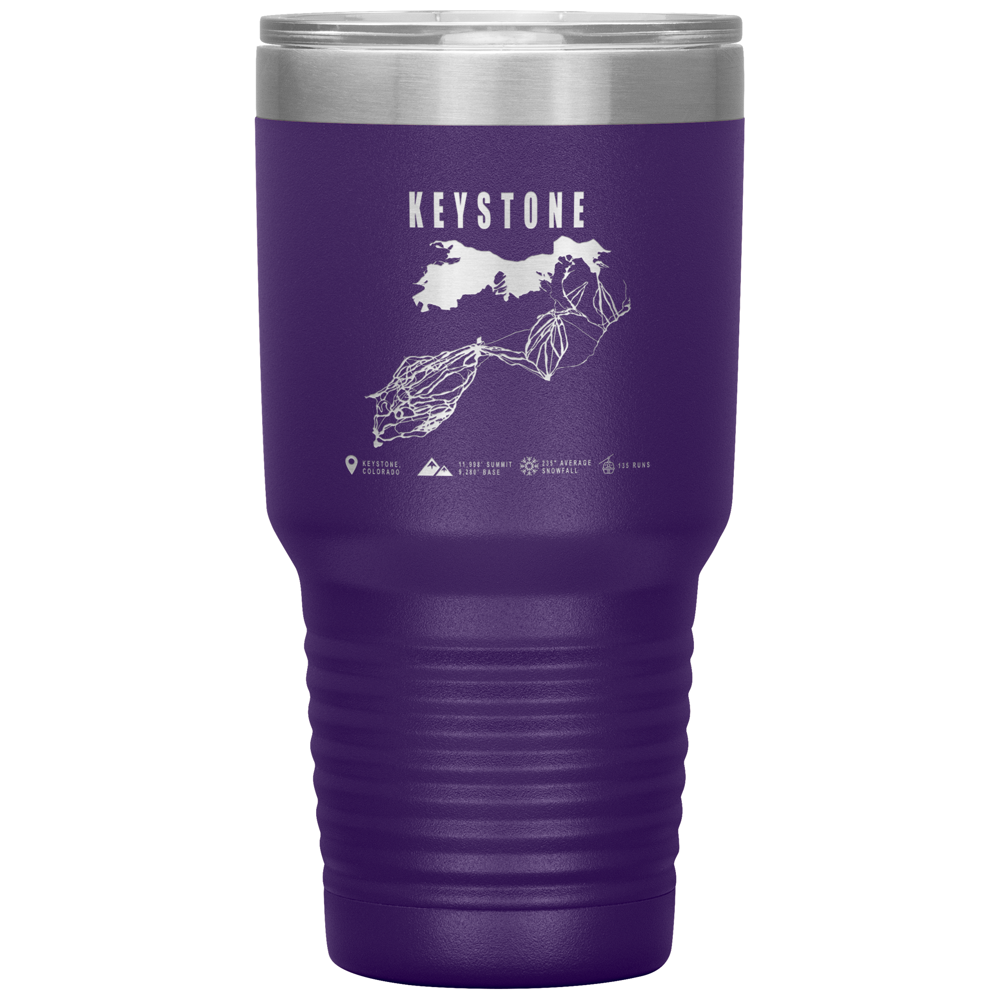 Keystone Colorado Ski Trail Map 30oz Tumbler - Powderaddicts