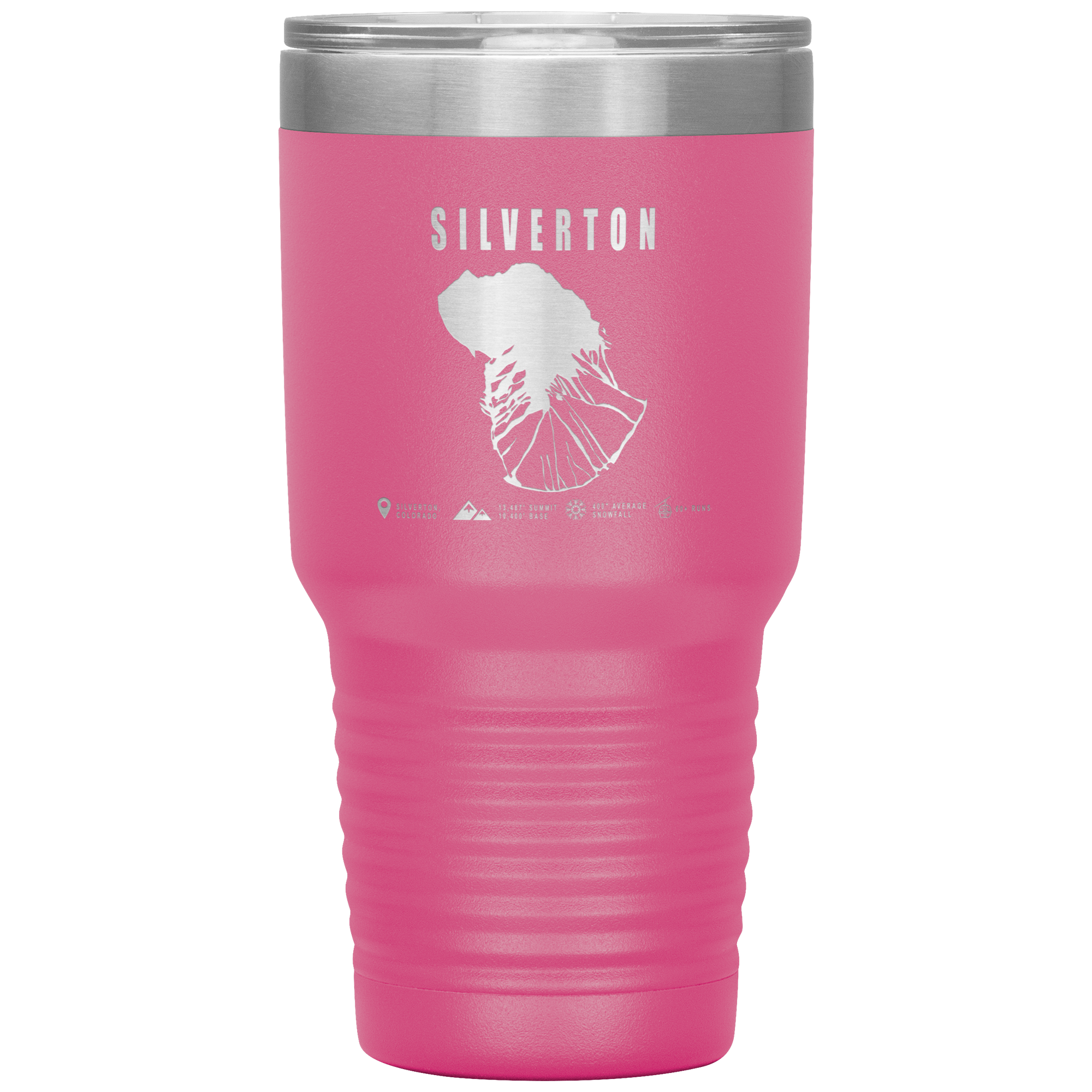 Silverton Colorado Ski Trail Map 30oz Tumbler - Powderaddicts