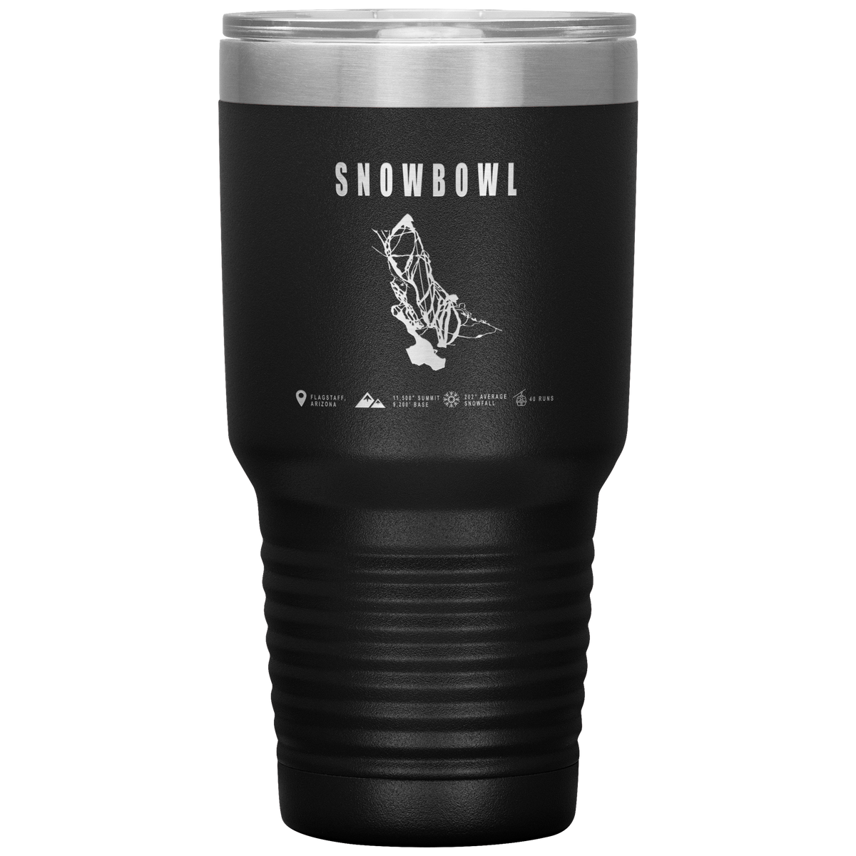 Snowbowl, Arizona Ski Trail Map 30oz Tumbler - Powderaddicts