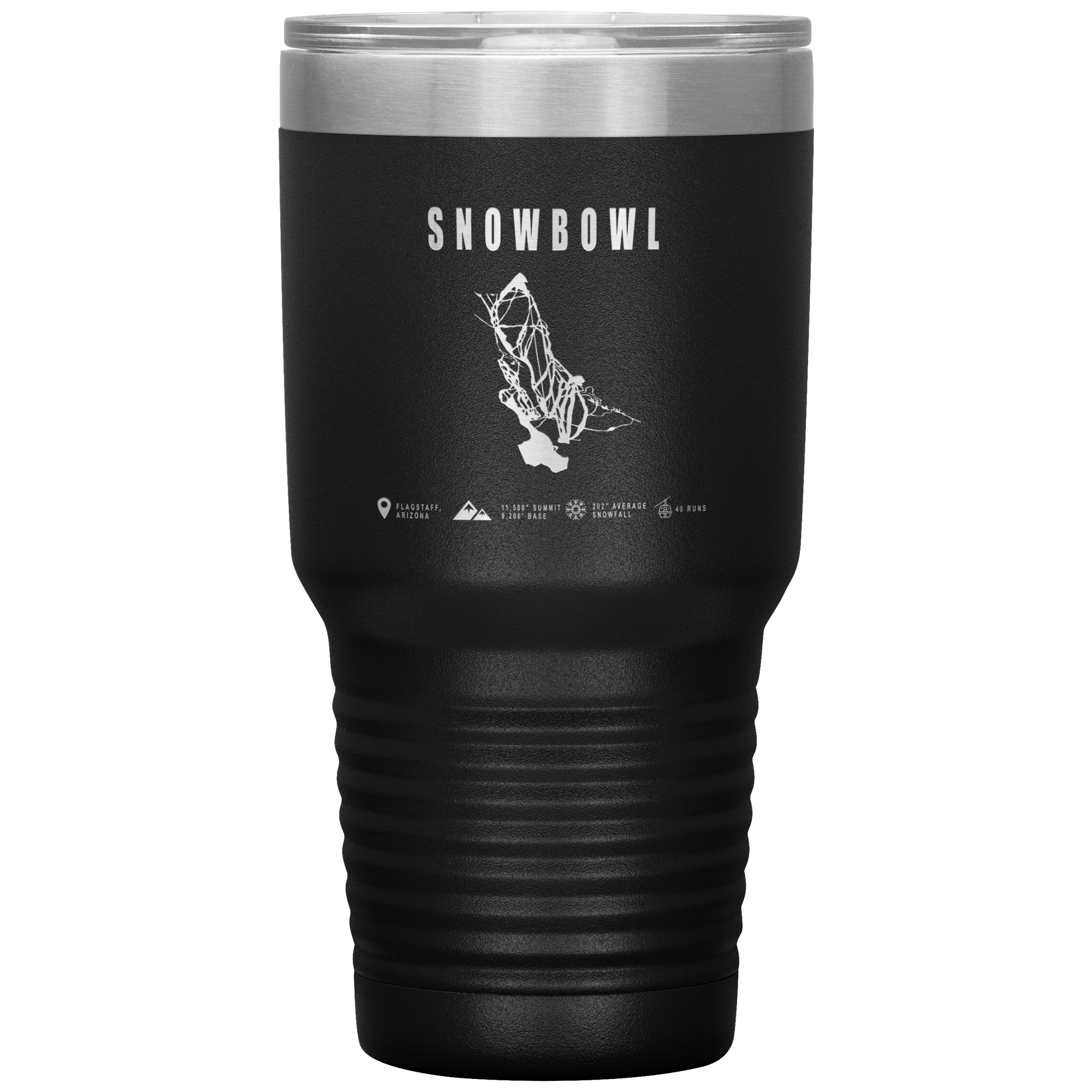 Snowbowl, Arizona Ski Trail Map 30oz Tumbler - Powderaddicts