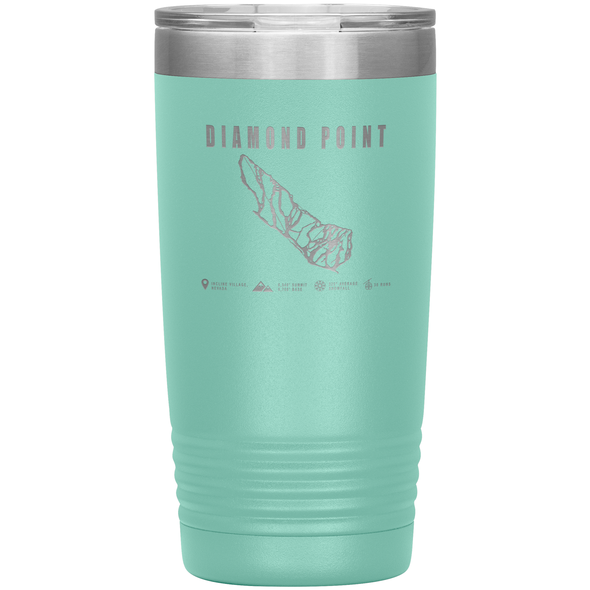 Diamond Point, Nevada Ski Trail Map 20oz Tumbler - Powderaddicts