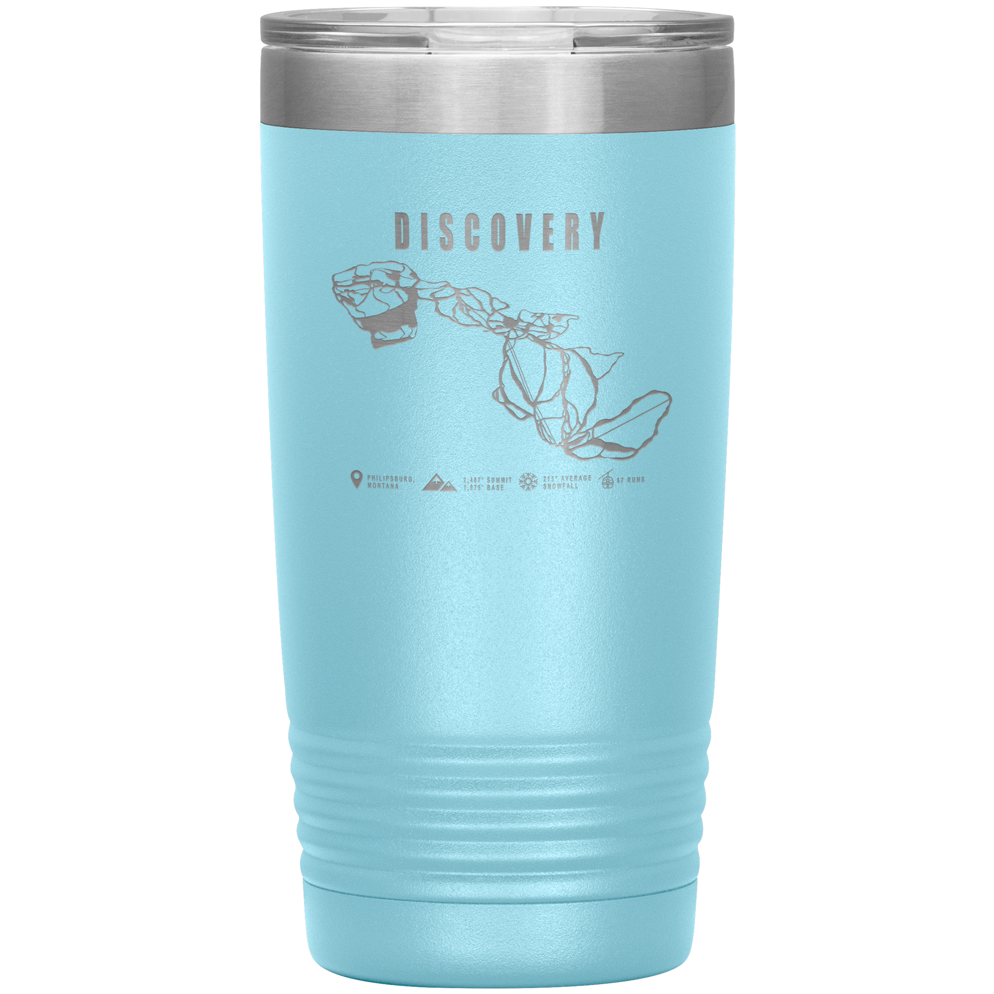 Discovery Montana Ski Trail Map 20oz Tumbler - Powderaddicts