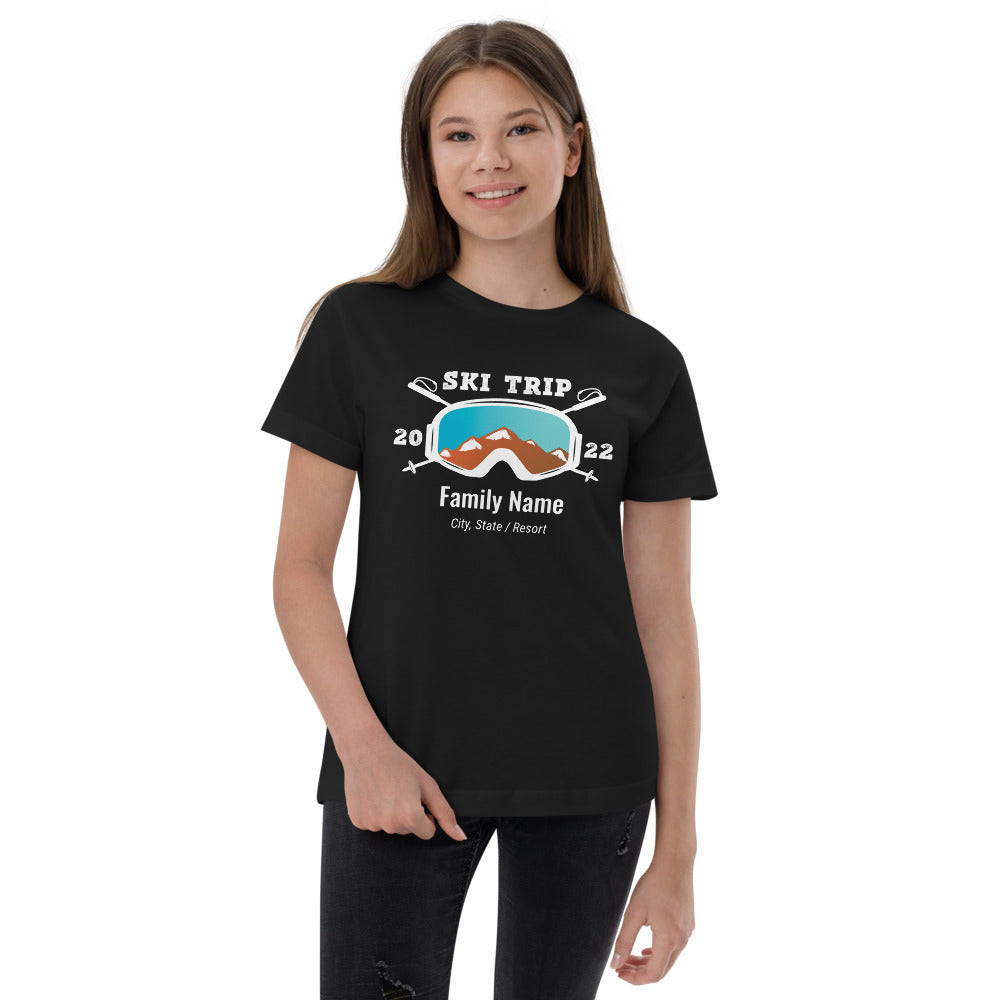 Family Ski Trip 2022 Youth Jersey t-shirt - Powderaddicts