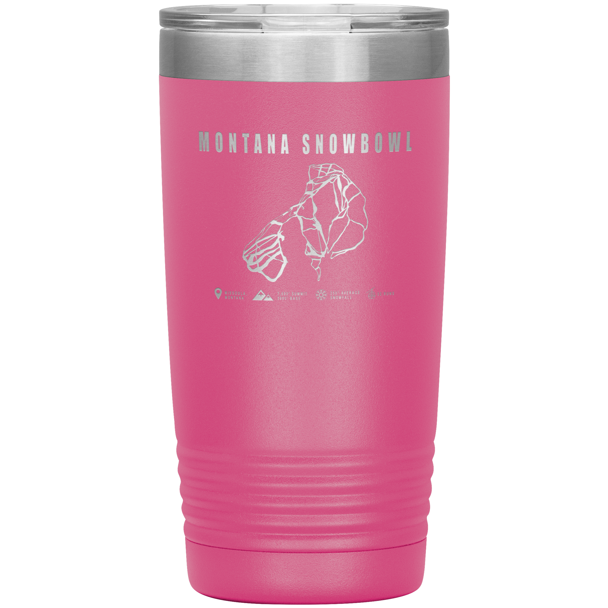 Montana Snowbowl, Montana Ski Trail Map 20oz Tumbler - Powderaddicts