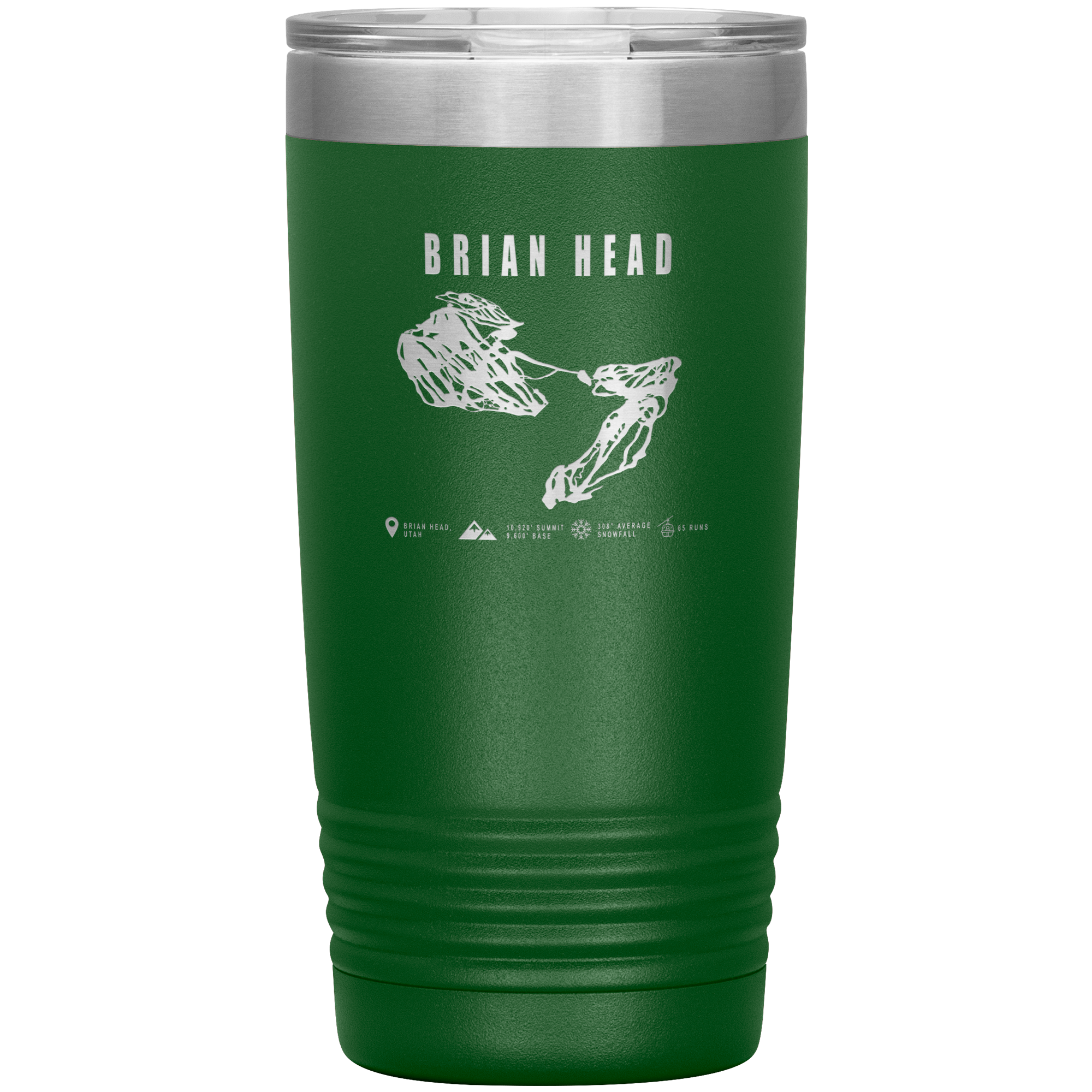 Brian Head,Utah Ski Trail Map 20oz Tumbler - Powderaddicts