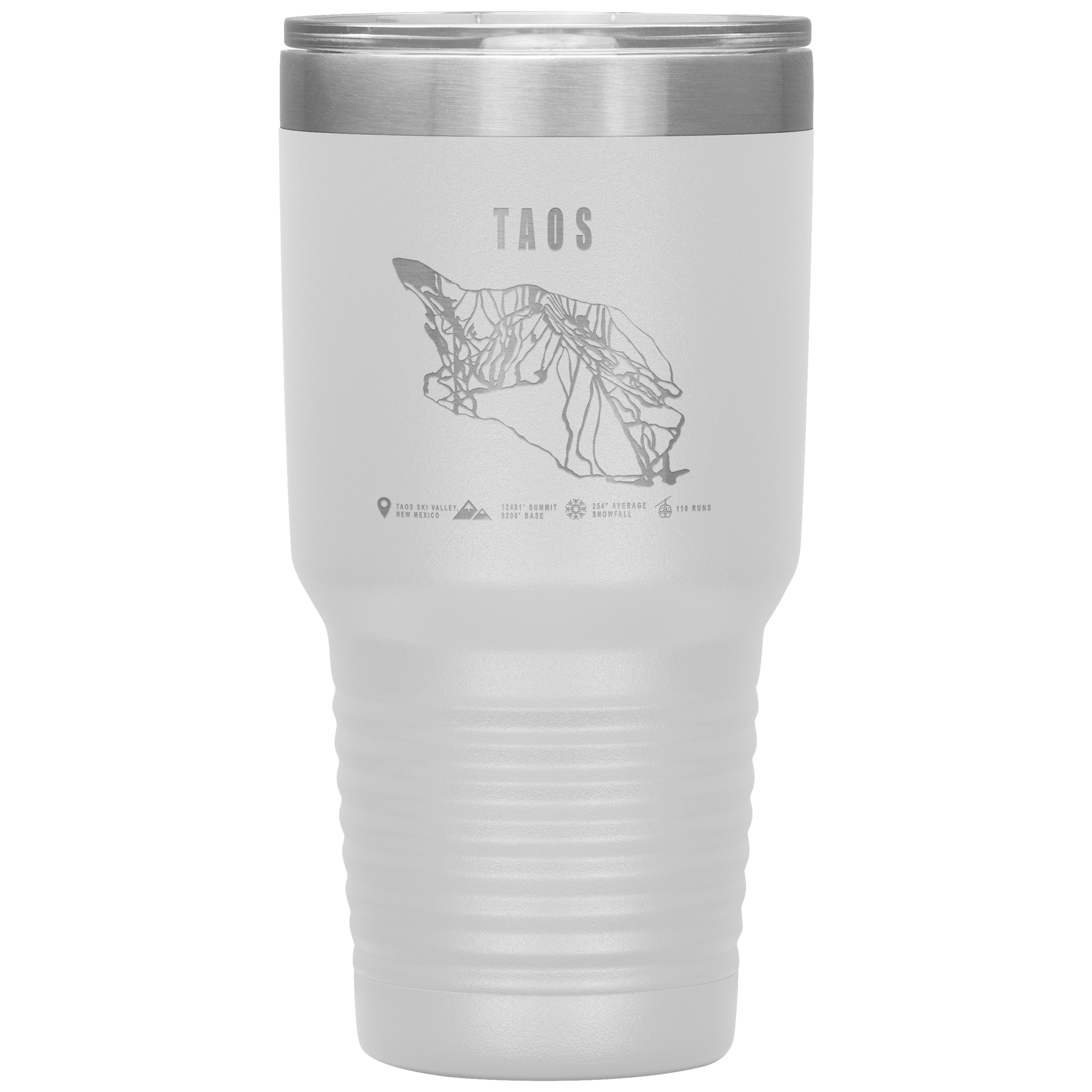 Taos, New Mexico Ski Trail Map 30oz Tumbler - Powderaddicts