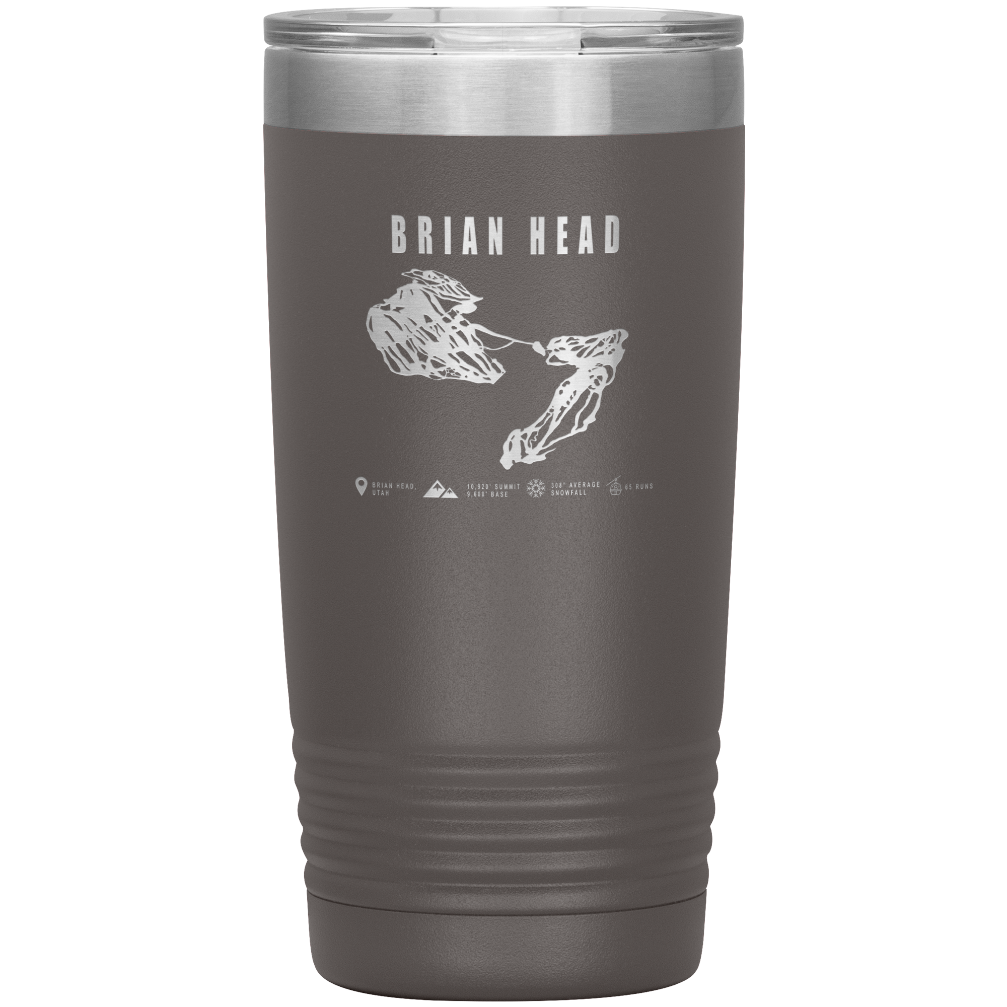 Brian Head,Utah Ski Trail Map 20oz Tumbler - Powderaddicts