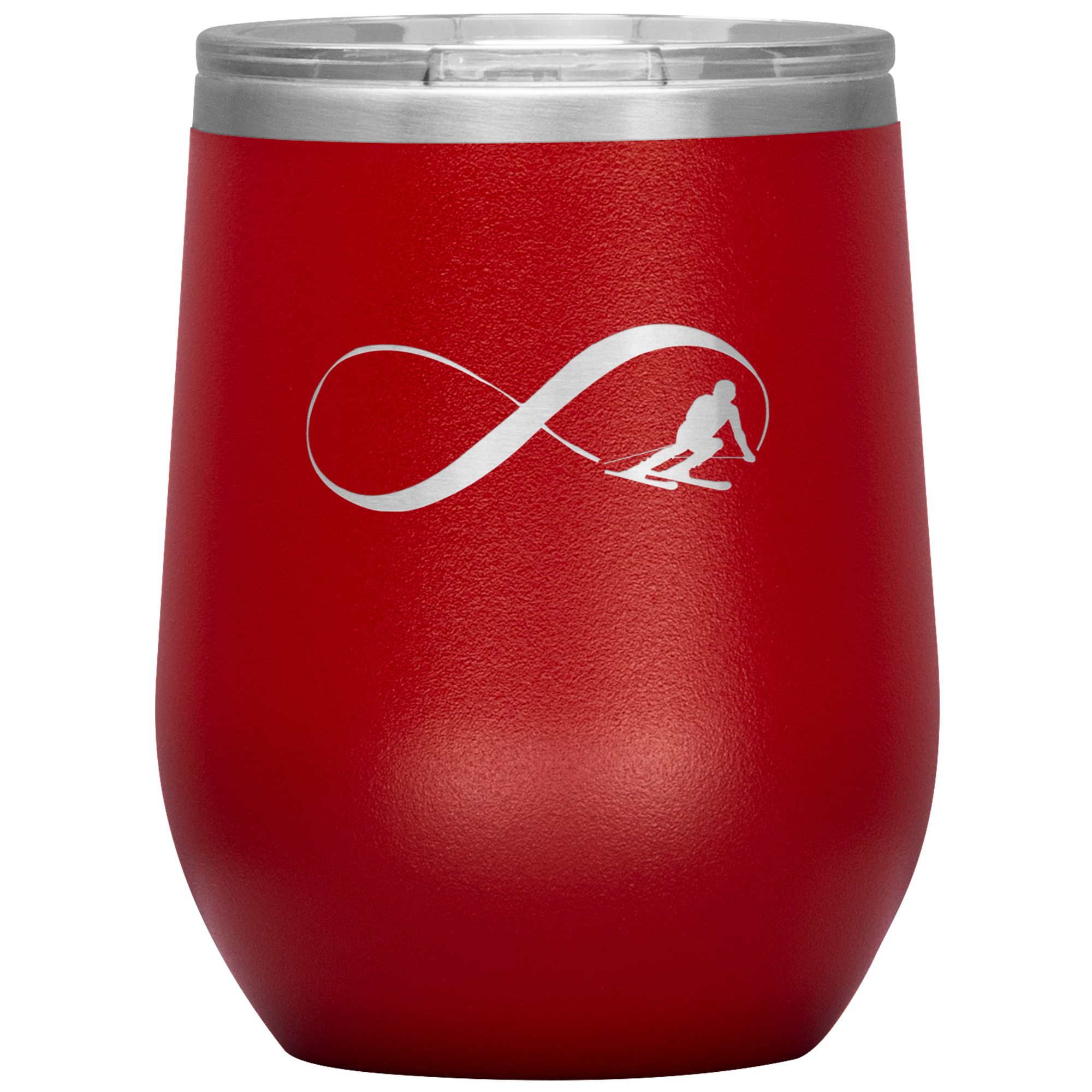 Infinity Skiing Wine 12oz Tumbler - Powderaddicts