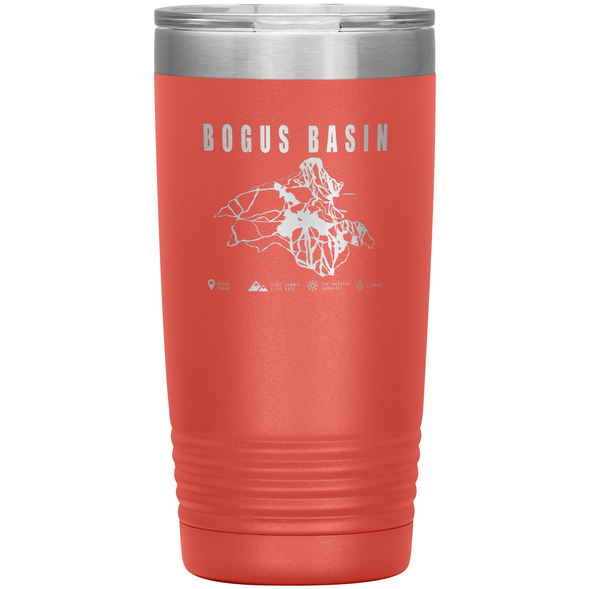 Bogus Basin Idaho Ski Trail Map 20oz Tumbler - Powderaddicts