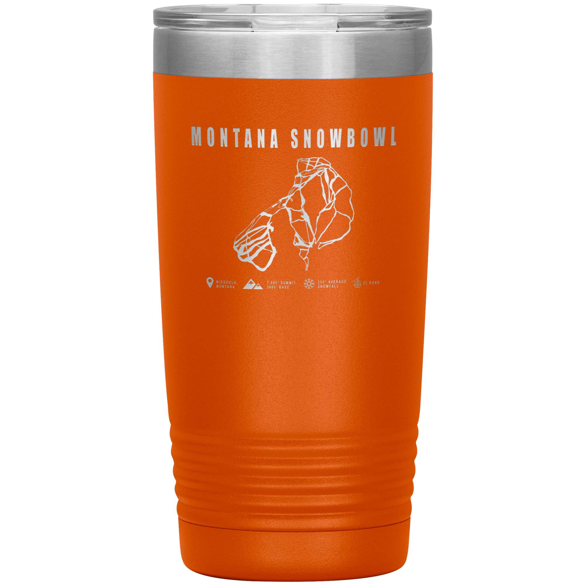 Montana Snowbowl, Montana Ski Trail Map 20oz Tumbler - Powderaddicts