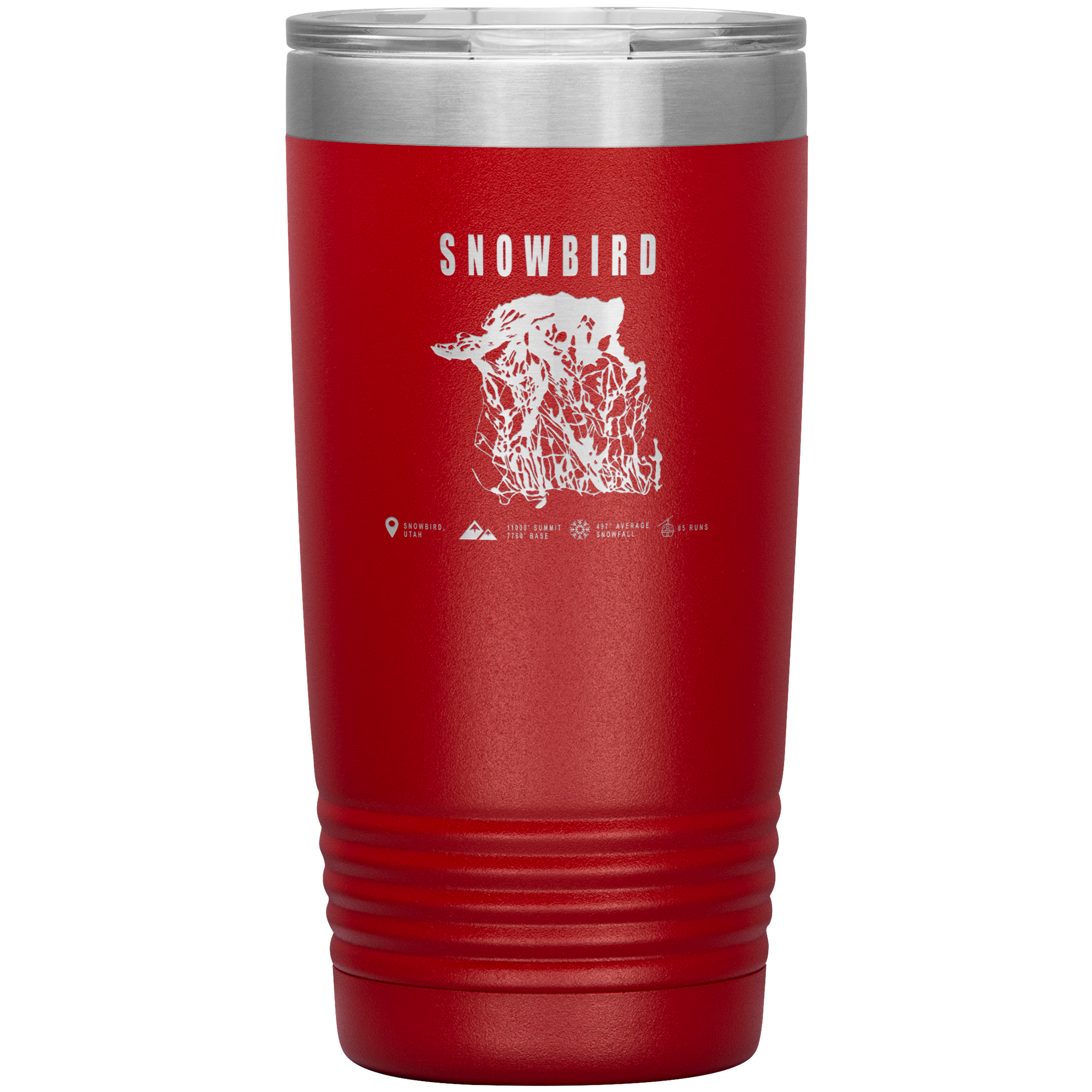 Snowbird,Utah Ski Trail Map 20oz Tumbler - Powderaddicts